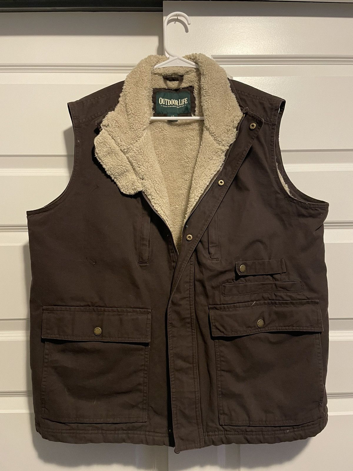 Outdoor Life Mens Outdoor Life Sherpa Lined Brown Vest Grailed