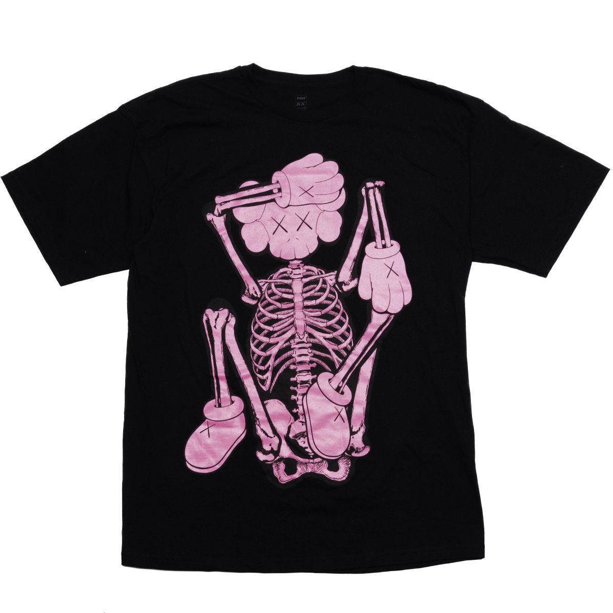 kaws black skeleton tee shirt xl