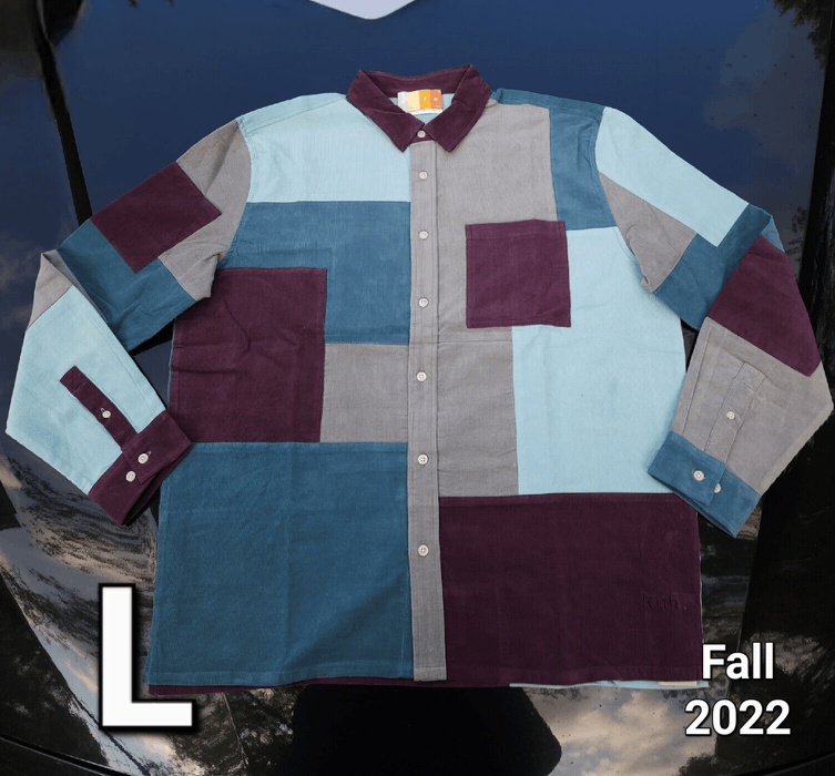 Kith Kith Patchwork Cord Ludlow Shirt in Largo Colorway Fall 2022