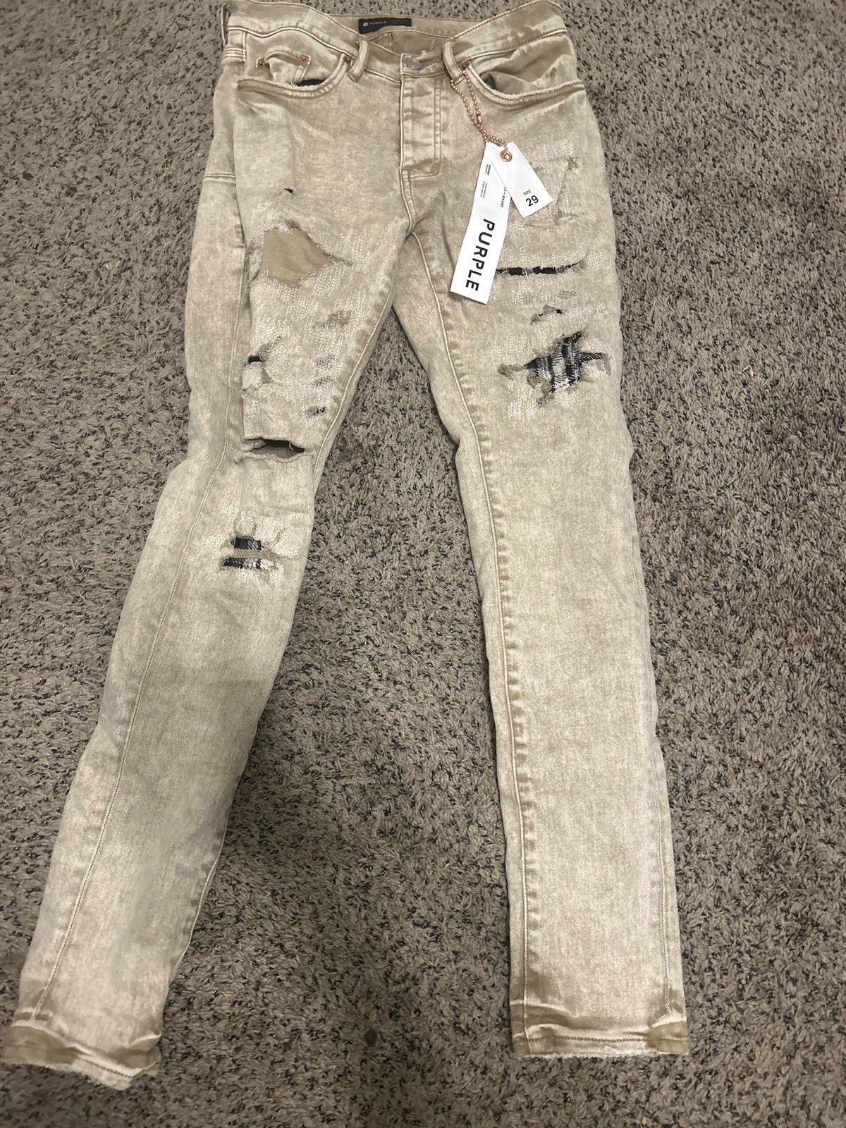 Purple × Purple Brand Beige repair Purple brand jeans Size US 29 - 1 Thumbnail