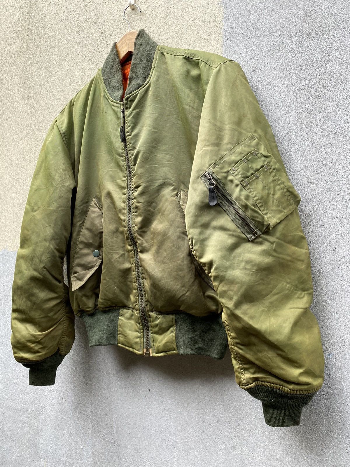 Alpha Industries ☄️Reversible ☄️Type MA-1 Olive Green Colour Faded Jackets Size US M / EU 48-50 / 2 - 1 Thumbnail