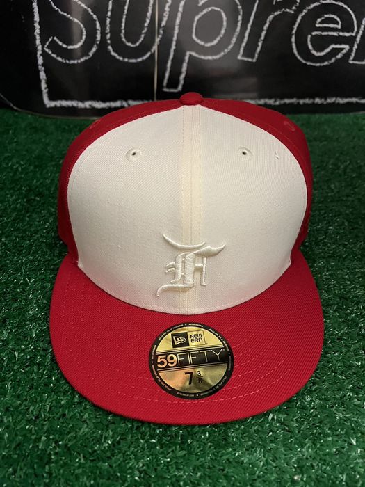 New Era x Fear of God Essentials Trucker 59FIFTY Fitted Hat - Cream/Red