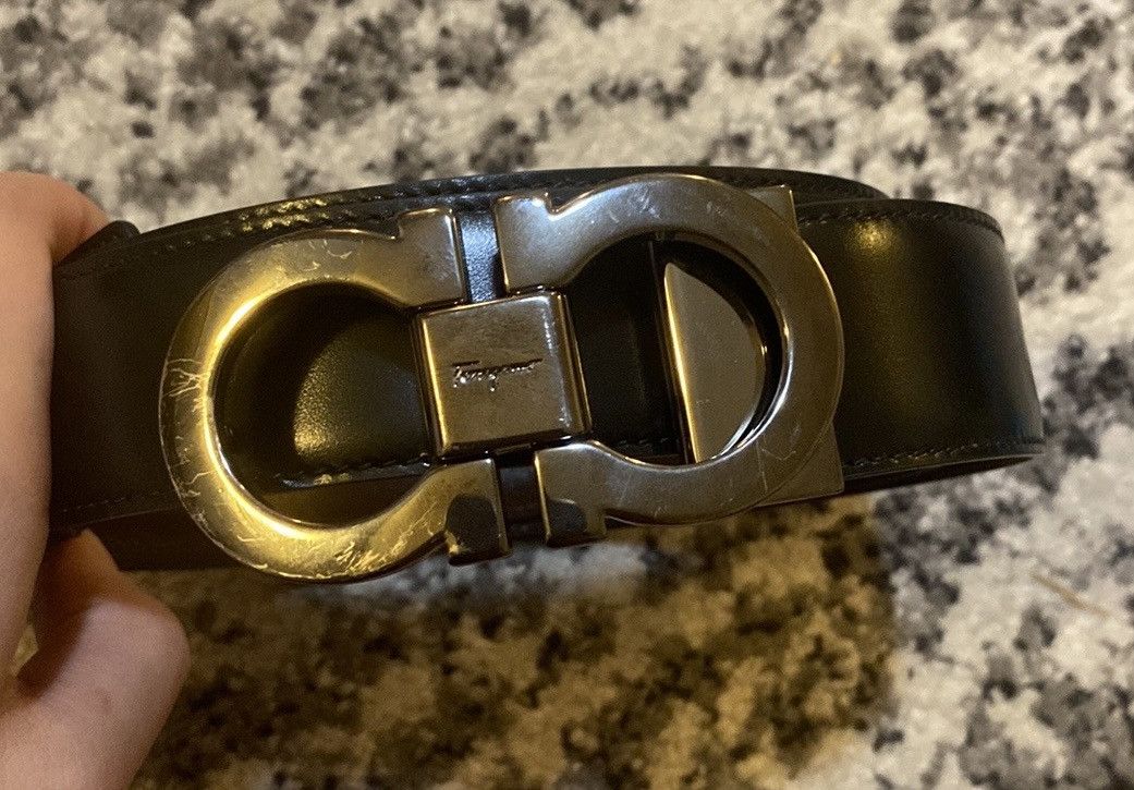 SALVATORE FERRAGAMO Reversible Leather Belt size 44