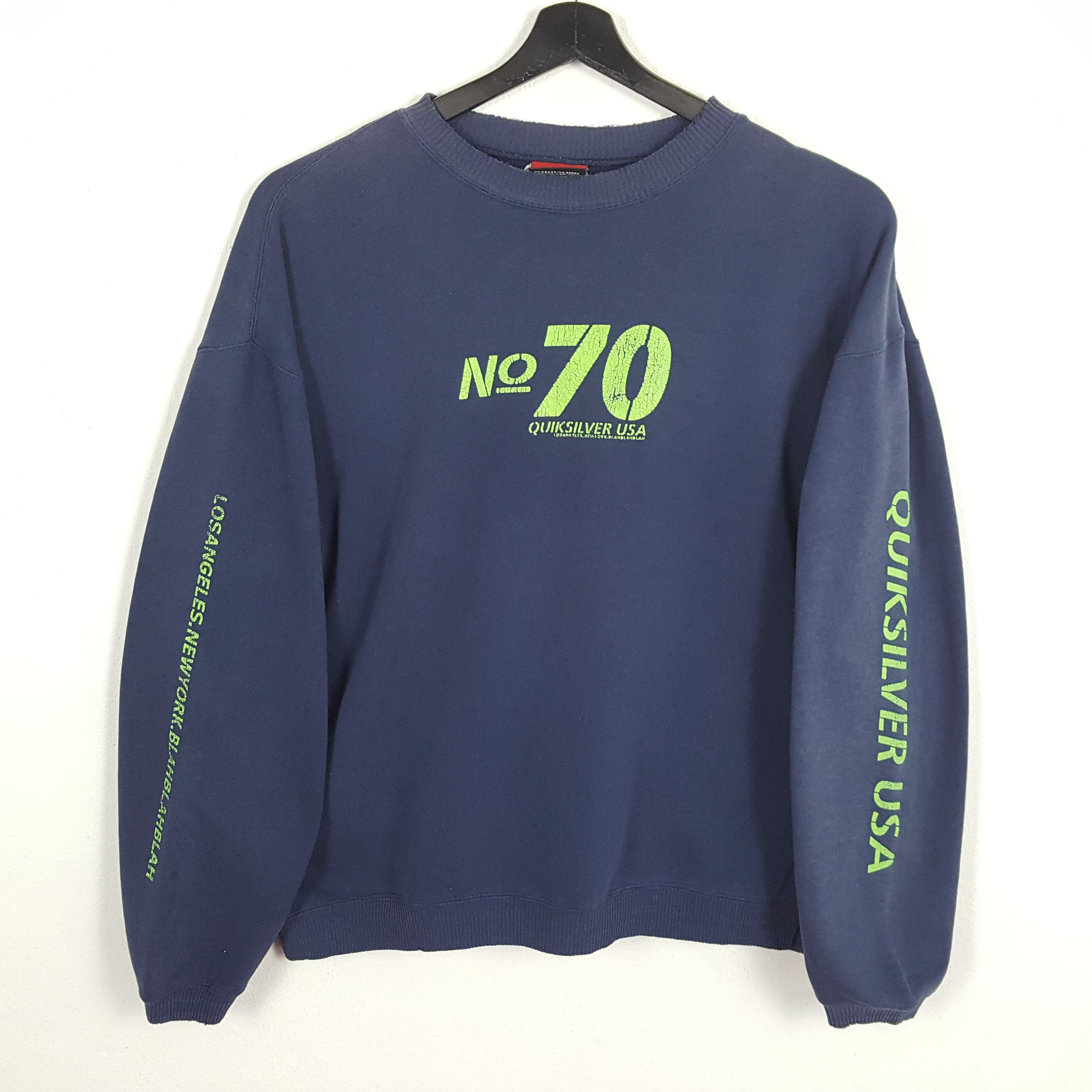 QUIKSILVER Center Logo Distressed Sweatshirt Sweatshirt