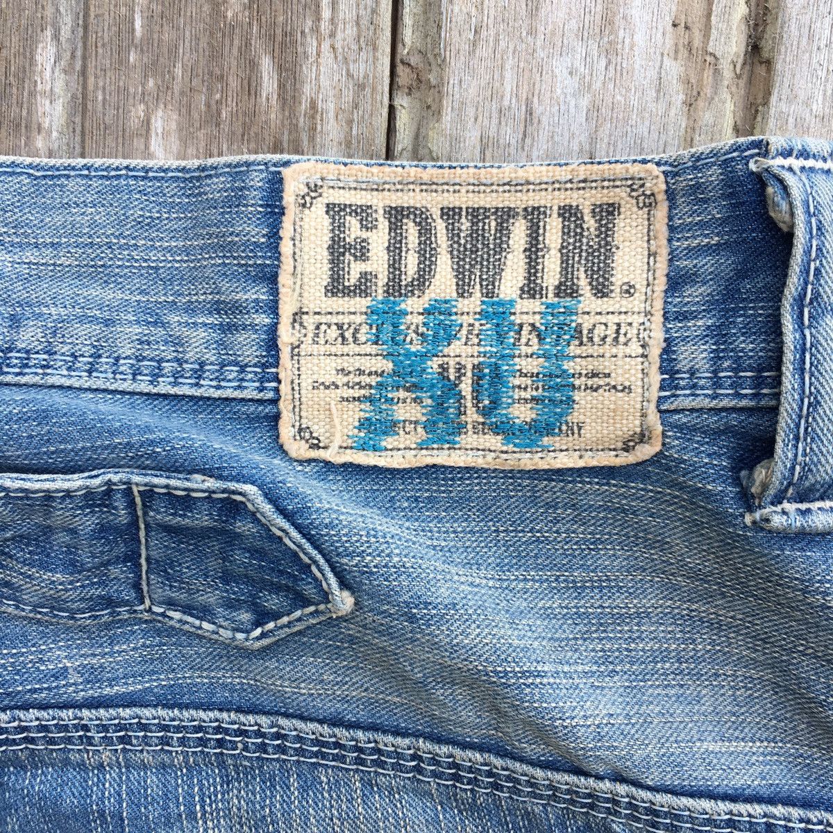 Edwin × Japanese Brand Vintage Distressed Edwin XV Patched Flare Jeans Size US 38 / EU 54 - 6 Thumbnail