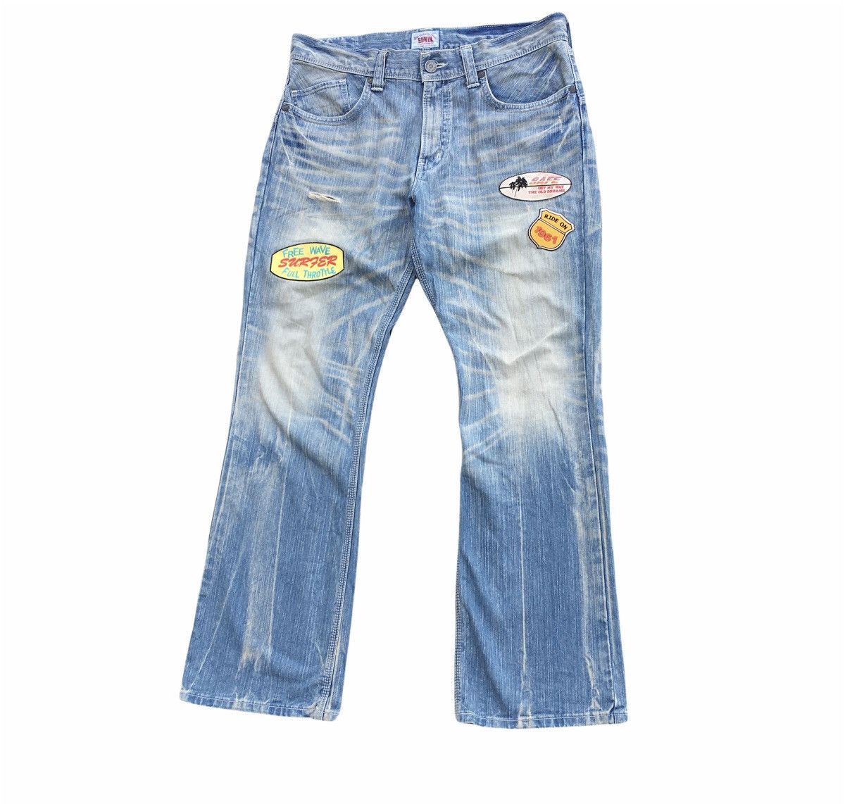 Edwin × Japanese Brand Vintage Distressed Edwin XV Patched Flare Jeans Size US 38 / EU 54 - 1 Thumbnail