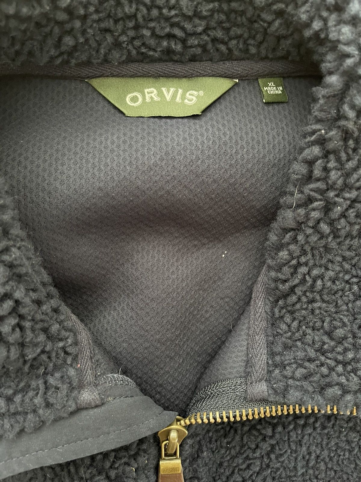 Japanese Brand × Orvis × Vintage Orvis vintage 90s fuzzy fleece jacket with leather elements Size US XL / EU 56 / 4 - 3 Thumbnail