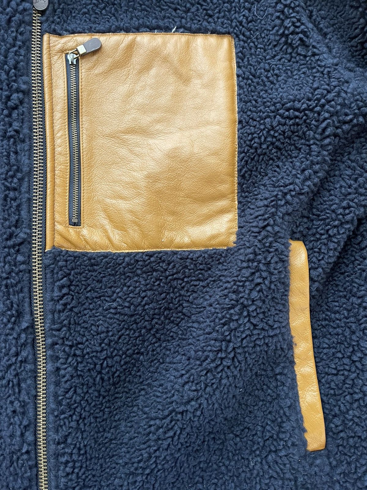 Japanese Brand × Orvis × Vintage Orvis vintage 90s fuzzy fleece jacket with leather elements Size US XL / EU 56 / 4 - 2 Thumbnail