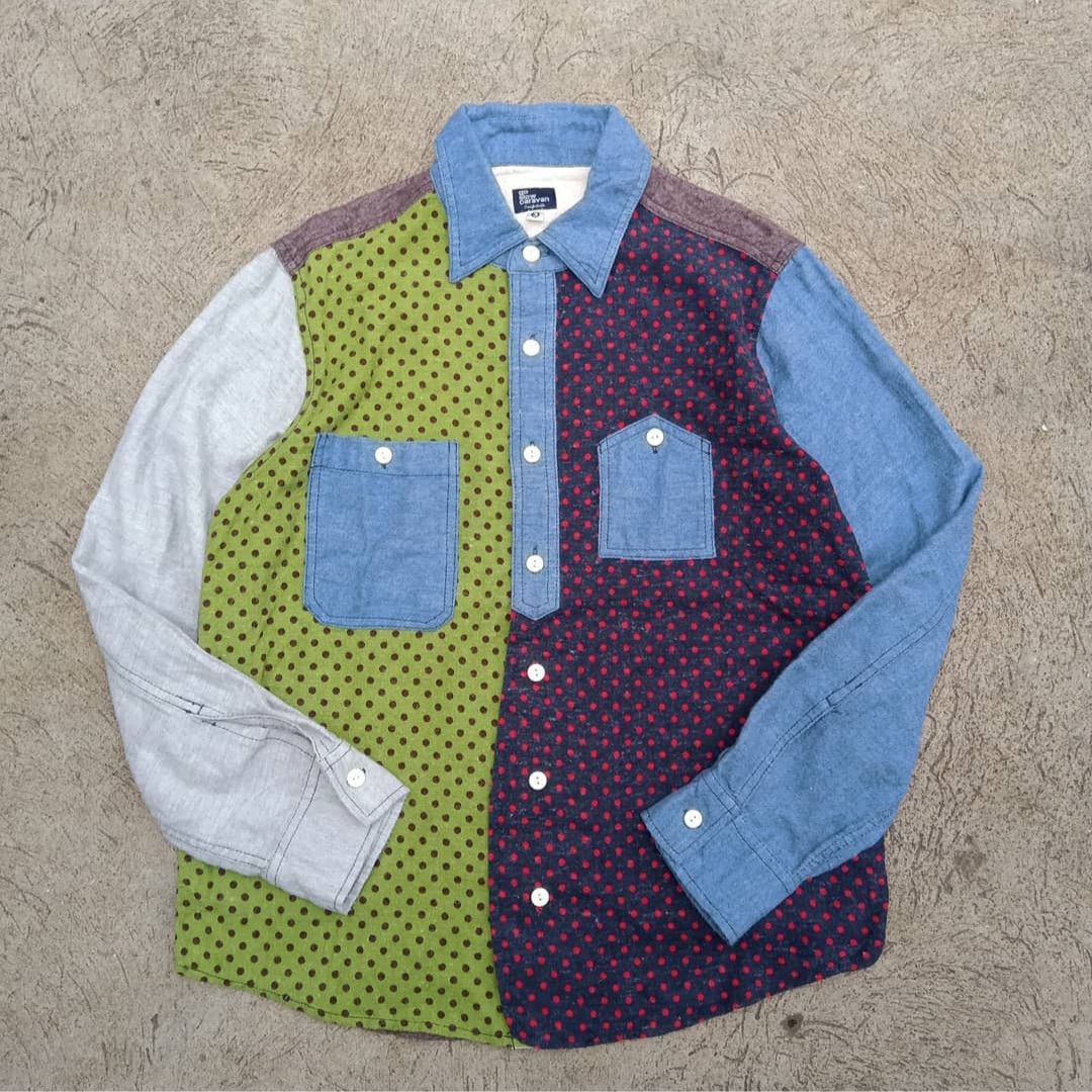 Vintage Go Slow Caravan Split Polka shirt