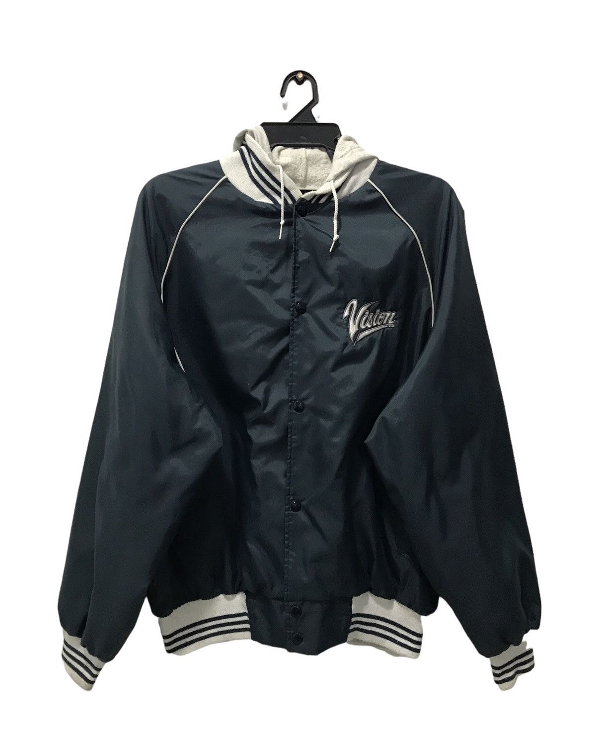 Designer × Vintage VINTAGE VISION BASICS BASEBALL HOODED JACKET Size US L / EU 52-54 / 3 - 1 Thumbnail