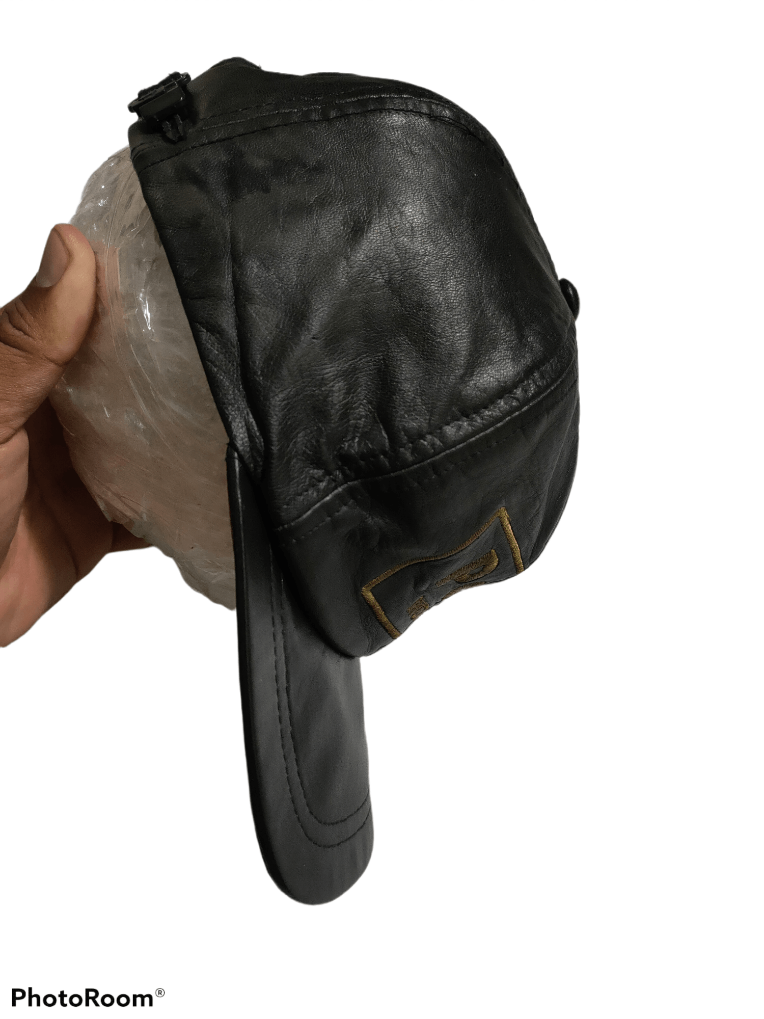 Leather "Polo Wonder" Cap Leather x Vintage & Rare Size ONE SIZE - 4 Thumbnail