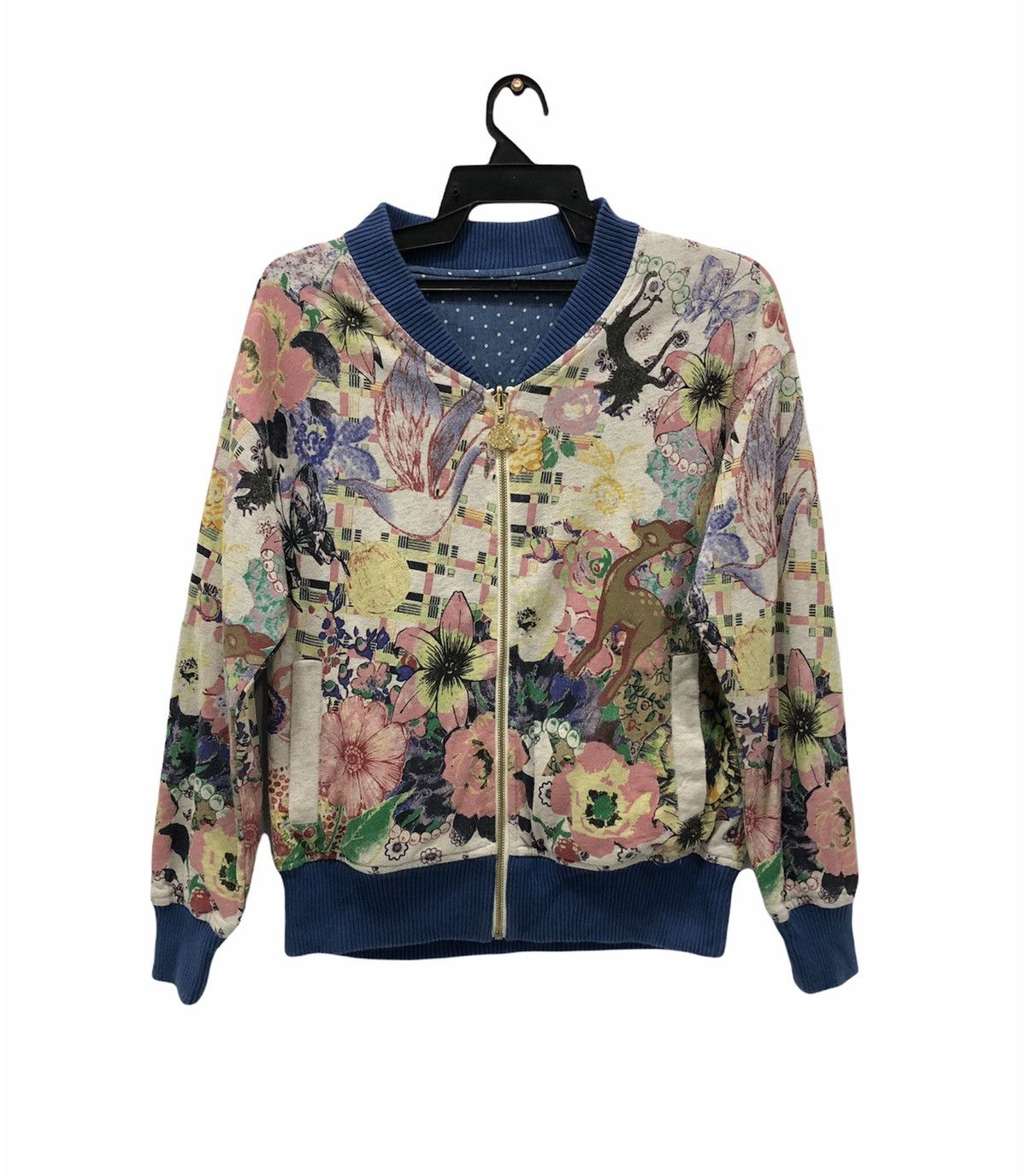 image of Designer Scolar Overprint Sweatshirt Zipper Hoodie Pullover in Pink, Men's (Size Medium)