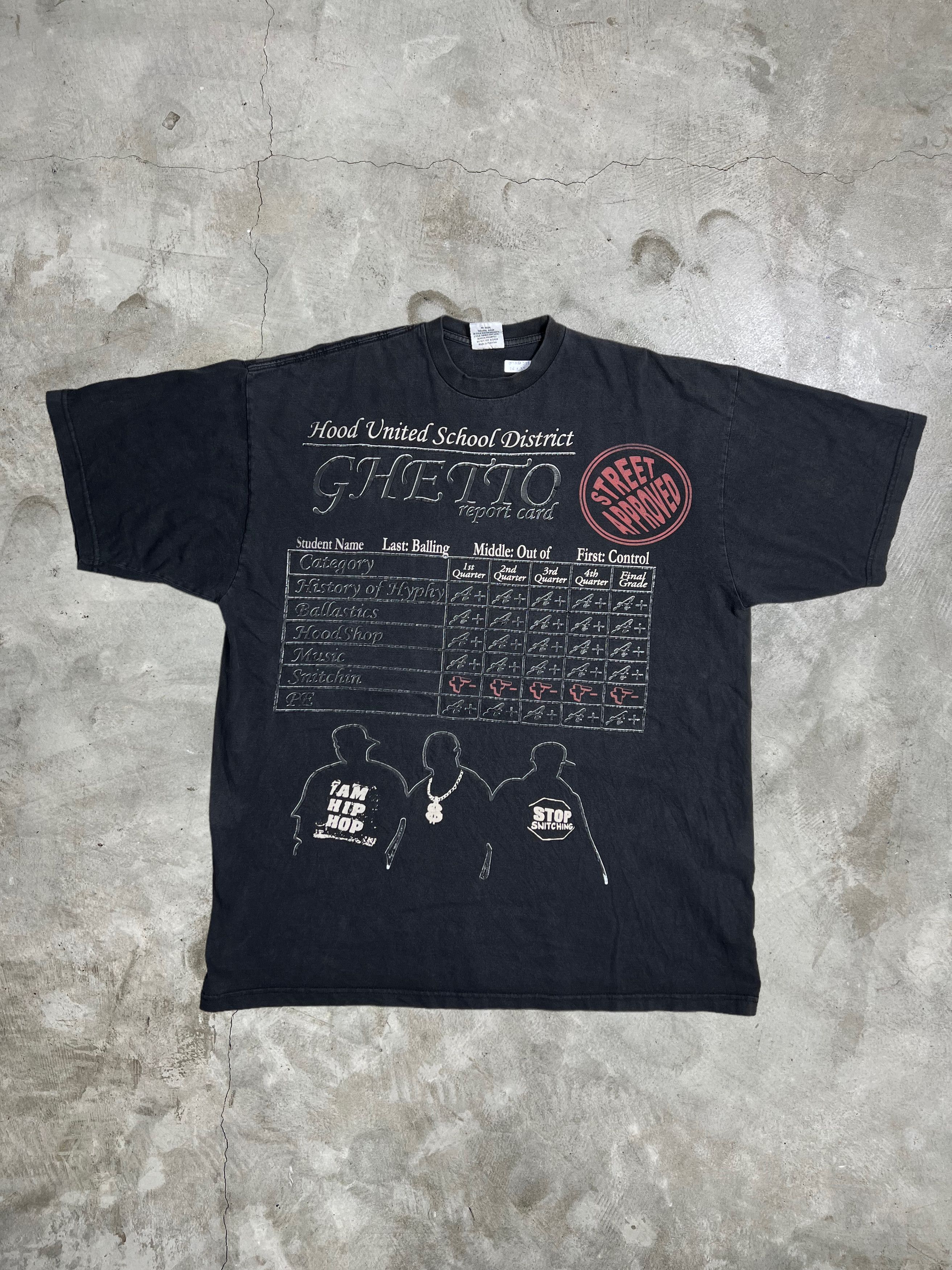 Band Tees Vintage Ghetto Report Card Hip Hop Rap tee (XXL) GTMD318 Size US XXL / EU 58 / 5 - 1 Thumbnail