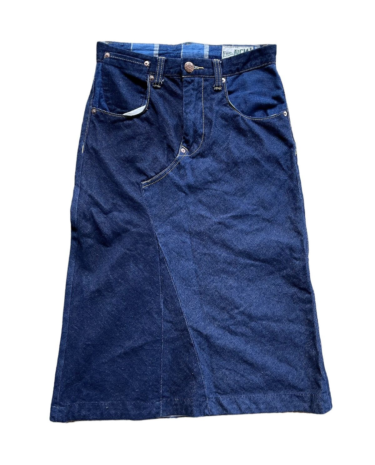 Denime × Japanese Brand Vintage Lime Union Made skirt denime jeans nice design Size 29" - 7 Thumbnail