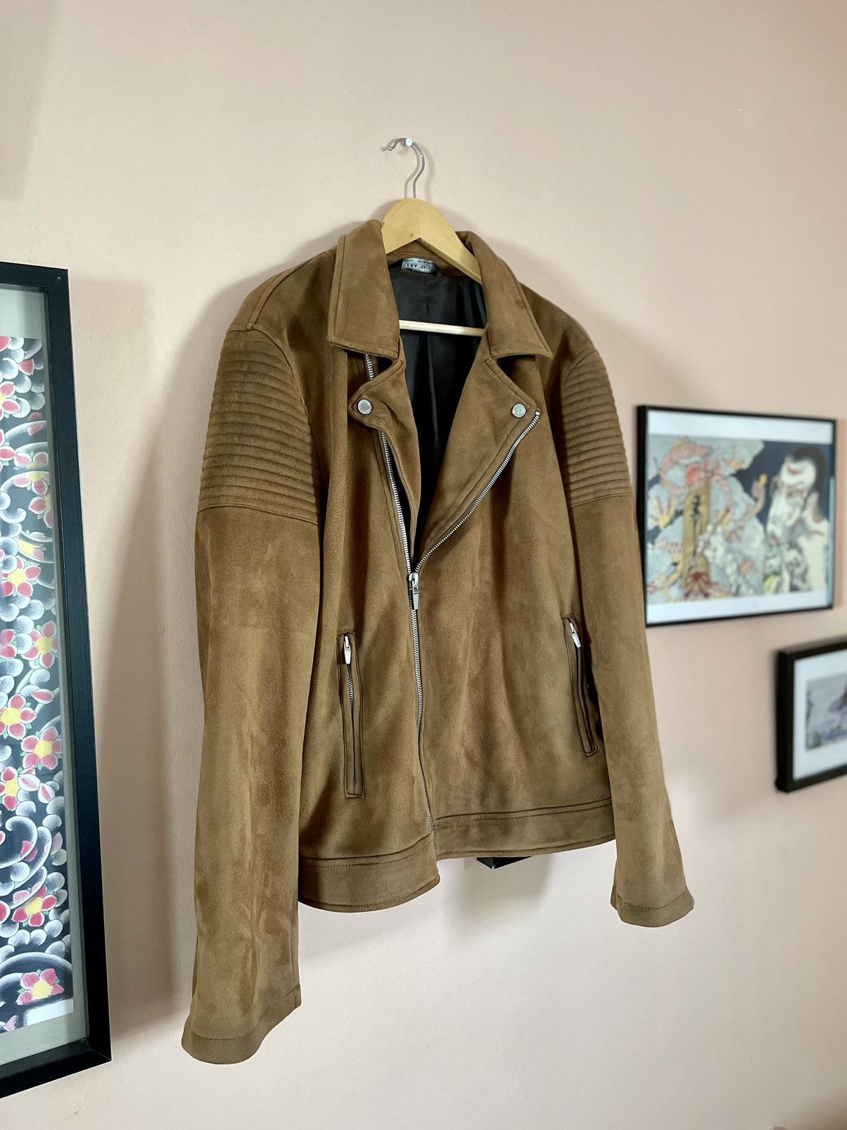 Zara Zara Biker vegan suede leather jacket similar to Balmain Size US L / EU 52-54 / 3 - 2 Thumbnail