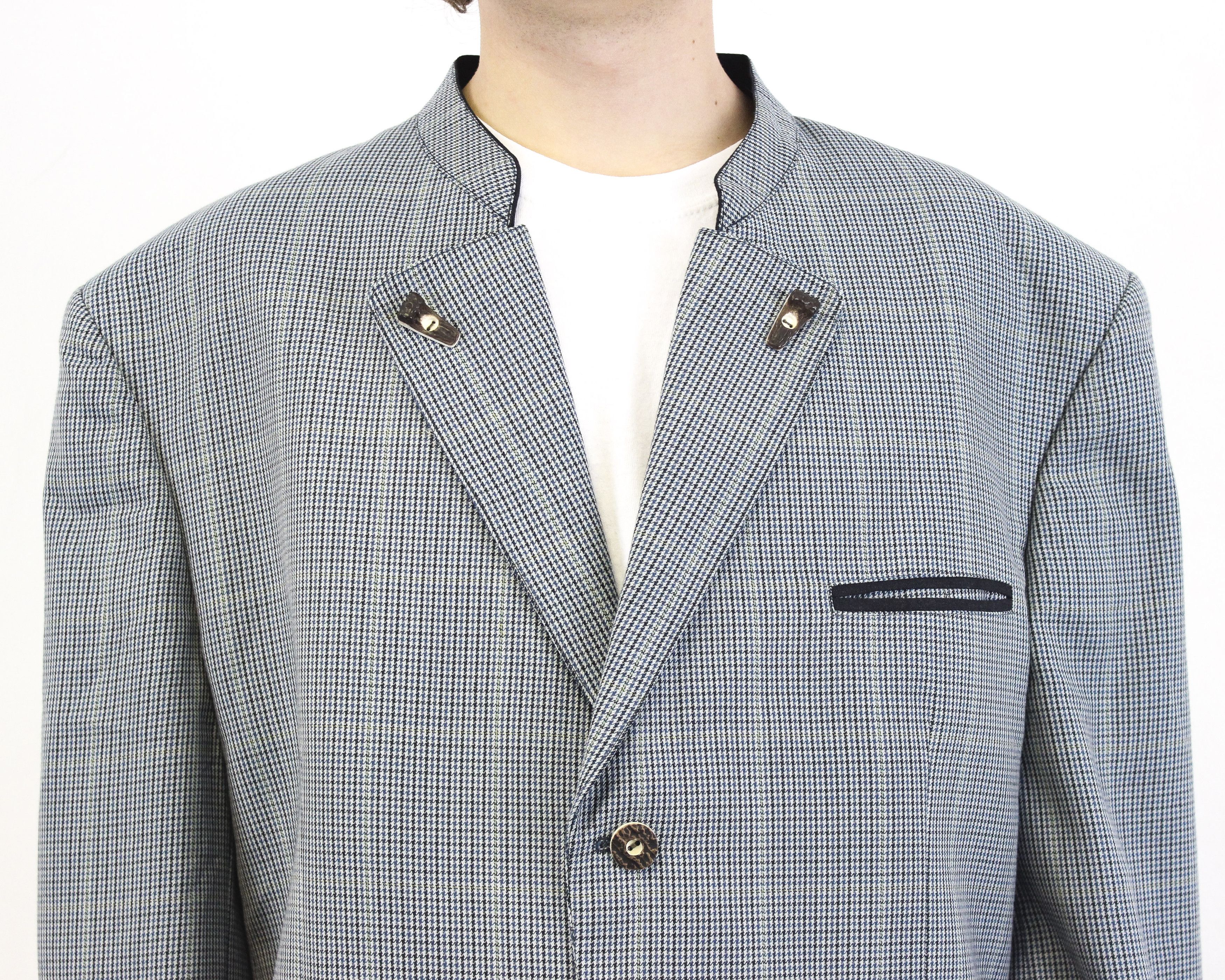 Vintage ALPEN MODEN Trachten Blazer Suit Check Coat Jacket Size 46R - 3 Thumbnail