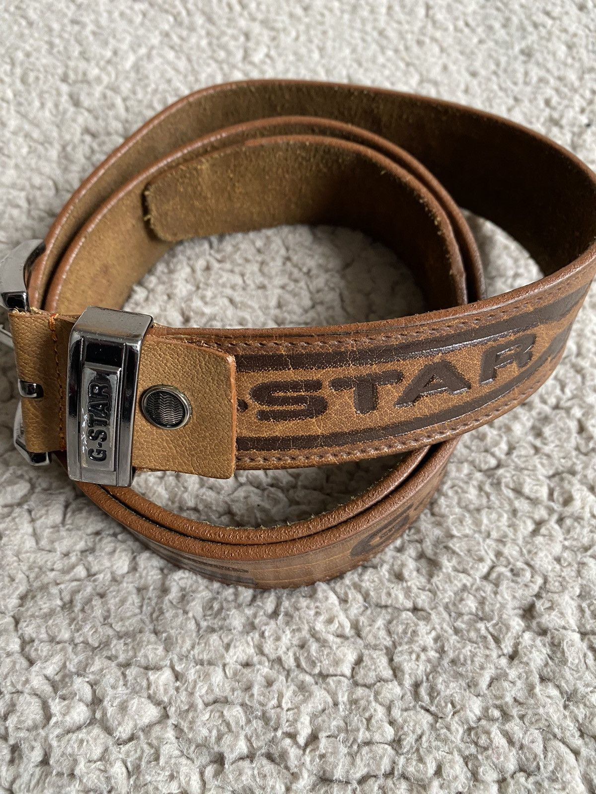 G-Star VINTAGE BROWN G-STAR RAW LEATHER BELT Size ONE SIZE - 1 Thumbnail