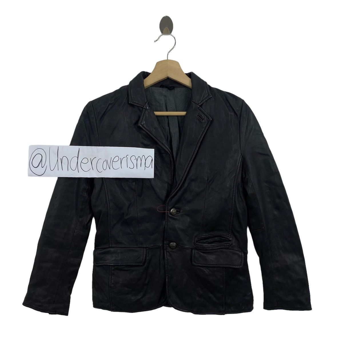 Japanese Brand Vintage JEANASIS Japanese Brand Black Leather Coat Jacket Size US XS / EU 42 / 0 - 1 Thumbnail