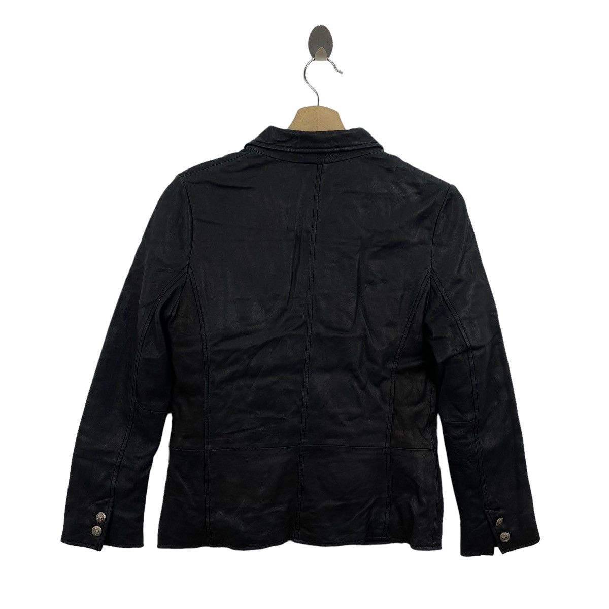 Japanese Brand Vintage JEANASIS Japanese Brand Black Leather Coat Jacket Size US XS / EU 42 / 0 - 5 Thumbnail