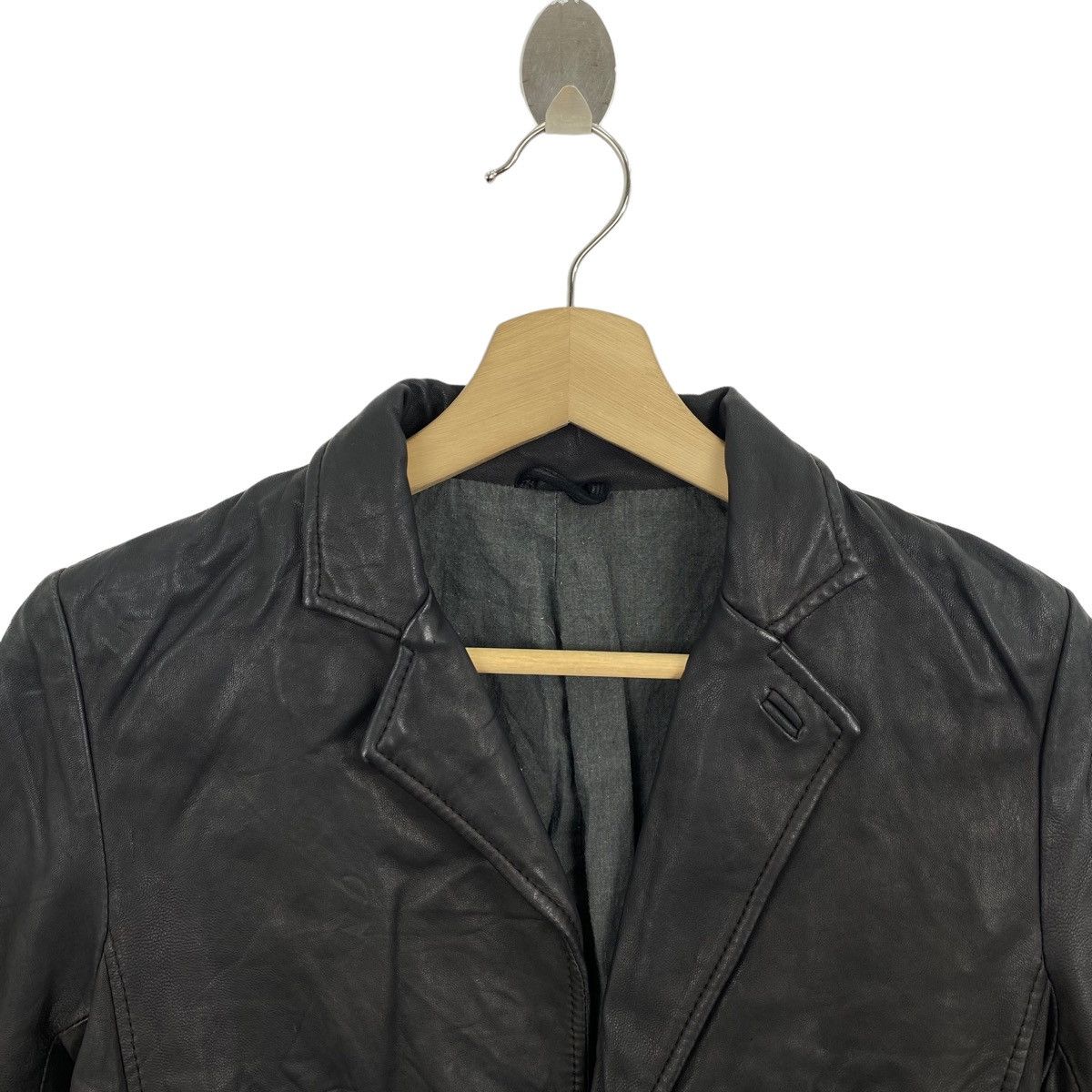 Japanese Brand Vintage JEANASIS Japanese Brand Black Leather Coat Jacket Size US XS / EU 42 / 0 - 2 Thumbnail