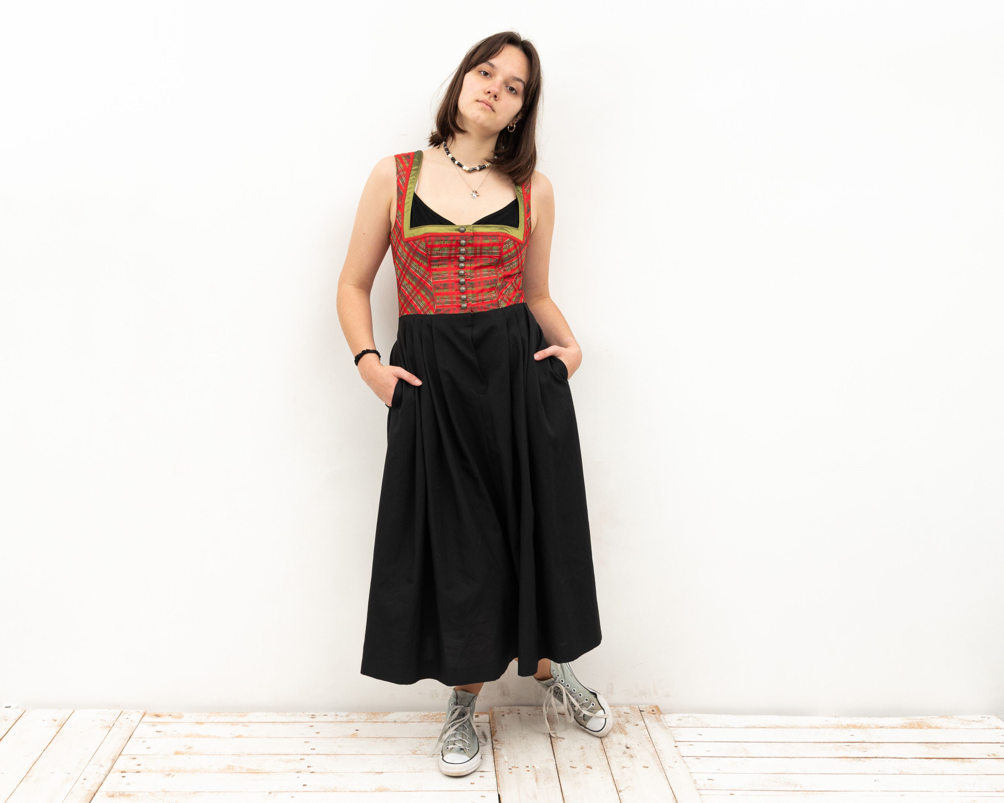 Other × Vintage ALPHORN Trachten Maxi Dress Square Neck Oktoberfest Size M / US 6-8 / IT 42-44 - 5 Thumbnail