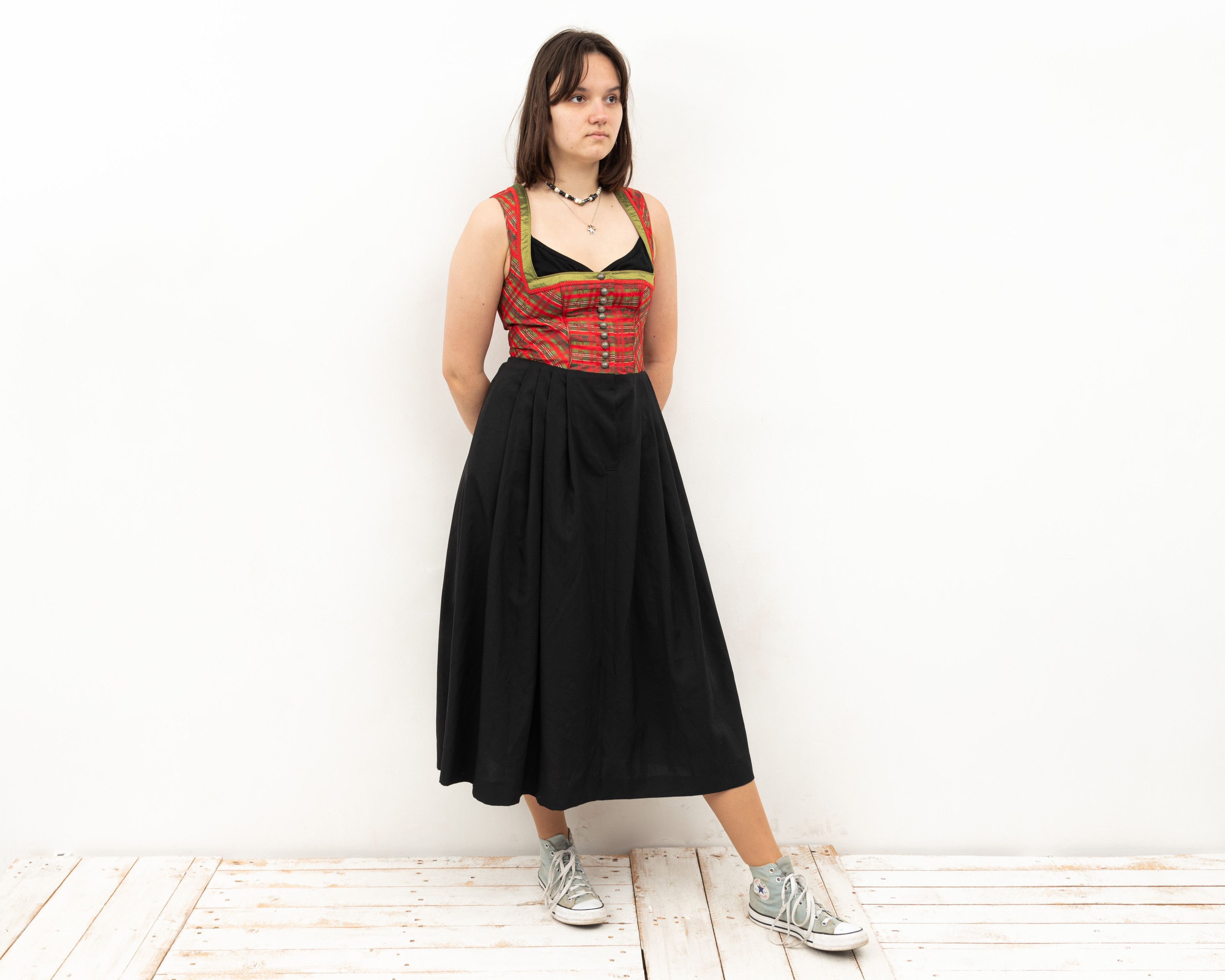 Other × Vintage ALPHORN Trachten Maxi Dress Square Neck Oktoberfest Size M / US 6-8 / IT 42-44 - 2 Thumbnail