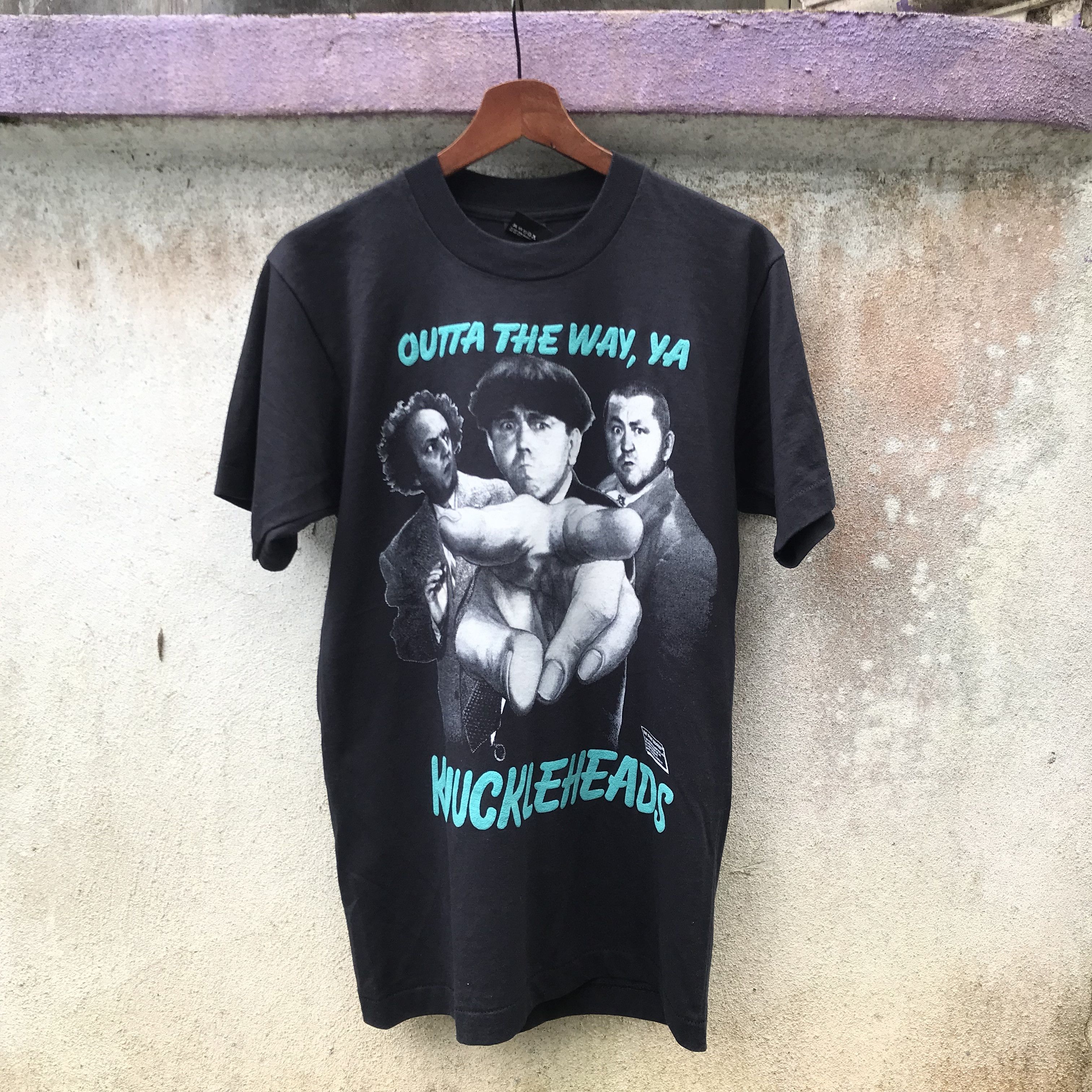 image of Movie x Vintage 1988 The Three Stoogesly Pieces in Black, Men's (Size Medium)