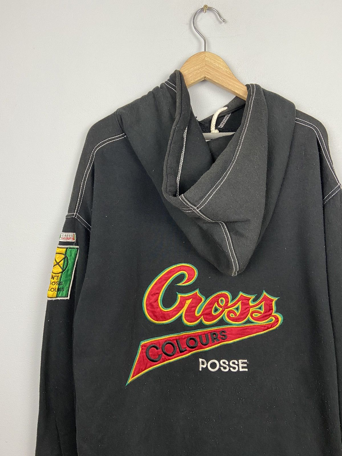 Cross Colours × Rap Tees × Vintage Vintage 90s Cross Colours Hiphop Raptees Streetwear Hoodie Size US XL / EU 56 / 4 - 8 Thumbnail