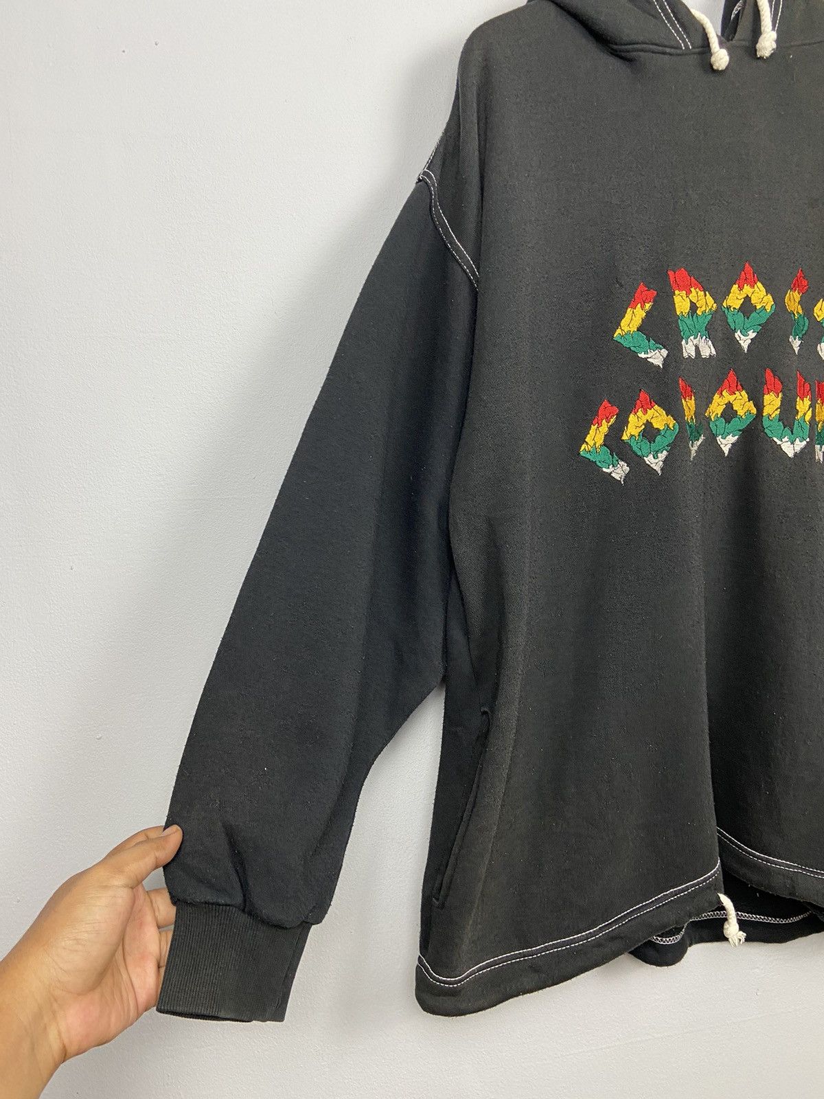 Cross Colours × Rap Tees × Vintage Vintage 90s Cross Colours Hiphop Raptees Streetwear Hoodie Size US XL / EU 56 / 4 - 4 Thumbnail