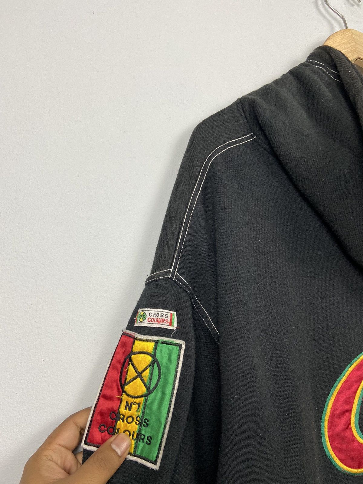 Cross Colours × Rap Tees × Vintage Vintage 90s Cross Colours Hiphop Raptees Streetwear Hoodie Size US XL / EU 56 / 4 - 9 Thumbnail