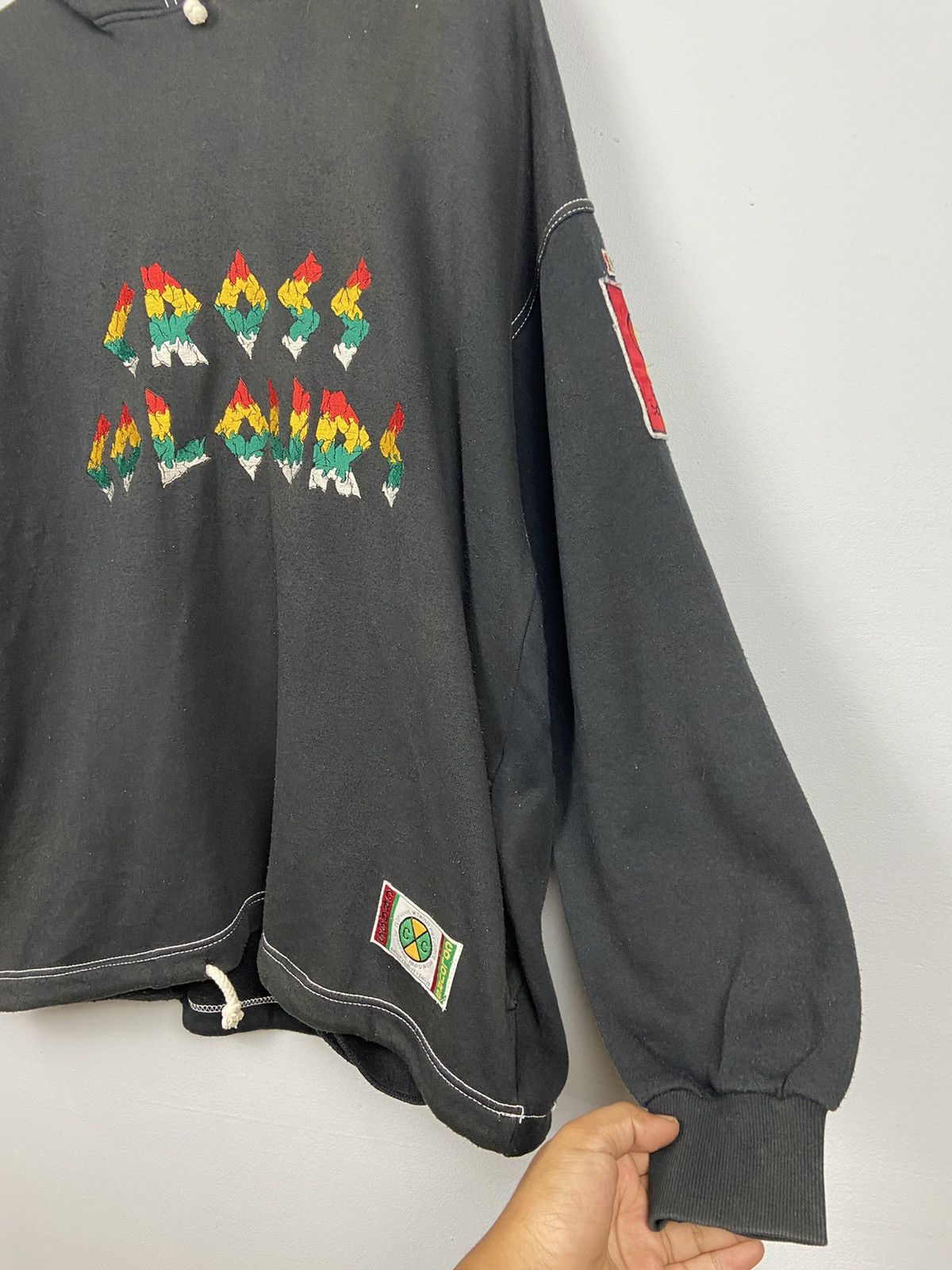 Cross Colours × Rap Tees × Vintage Vintage 90s Cross Colours Hiphop Raptees Streetwear Hoodie Size US XL / EU 56 / 4 - 5 Thumbnail
