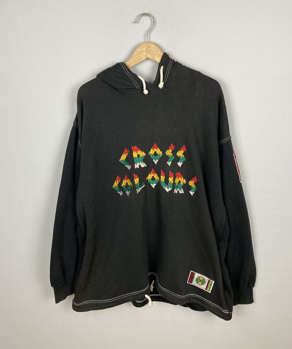 Cross Colours × Rap Tees × Vintage Vintage 90s Cross Colours Hiphop Raptees Streetwear Hoodie Size US XL / EU 56 / 4 - 1 Thumbnail