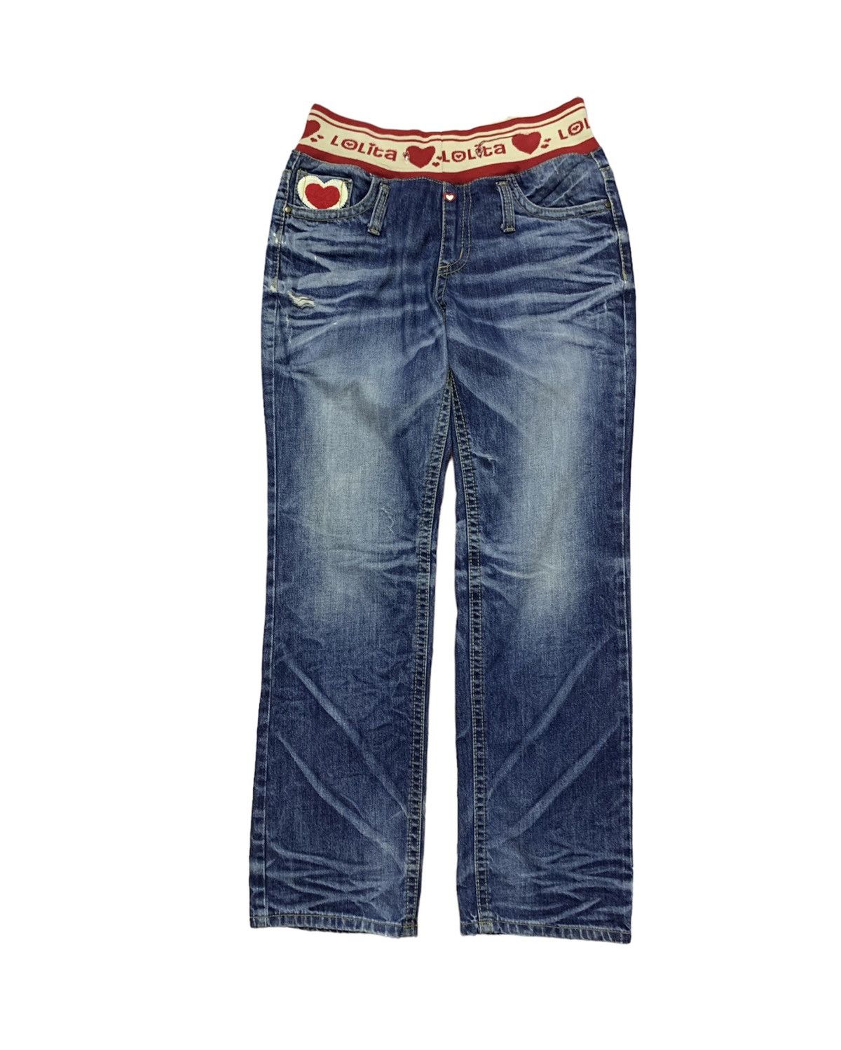 Hysteric Glamour × Japanese Brand × Tornado Mart Yoshimoto Nara Lolita Love Embroidery Straight Denim Size US 32 / EU 48 - 2 Thumbnail
