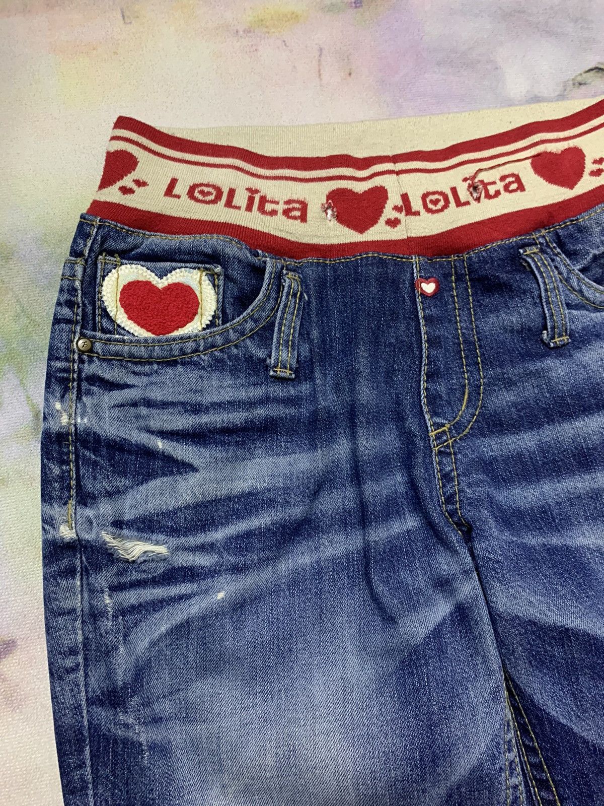 Hysteric Glamour × Japanese Brand × Tornado Mart Yoshimoto Nara Lolita Love Embroidery Straight Denim Size US 32 / EU 48 - 4 Thumbnail