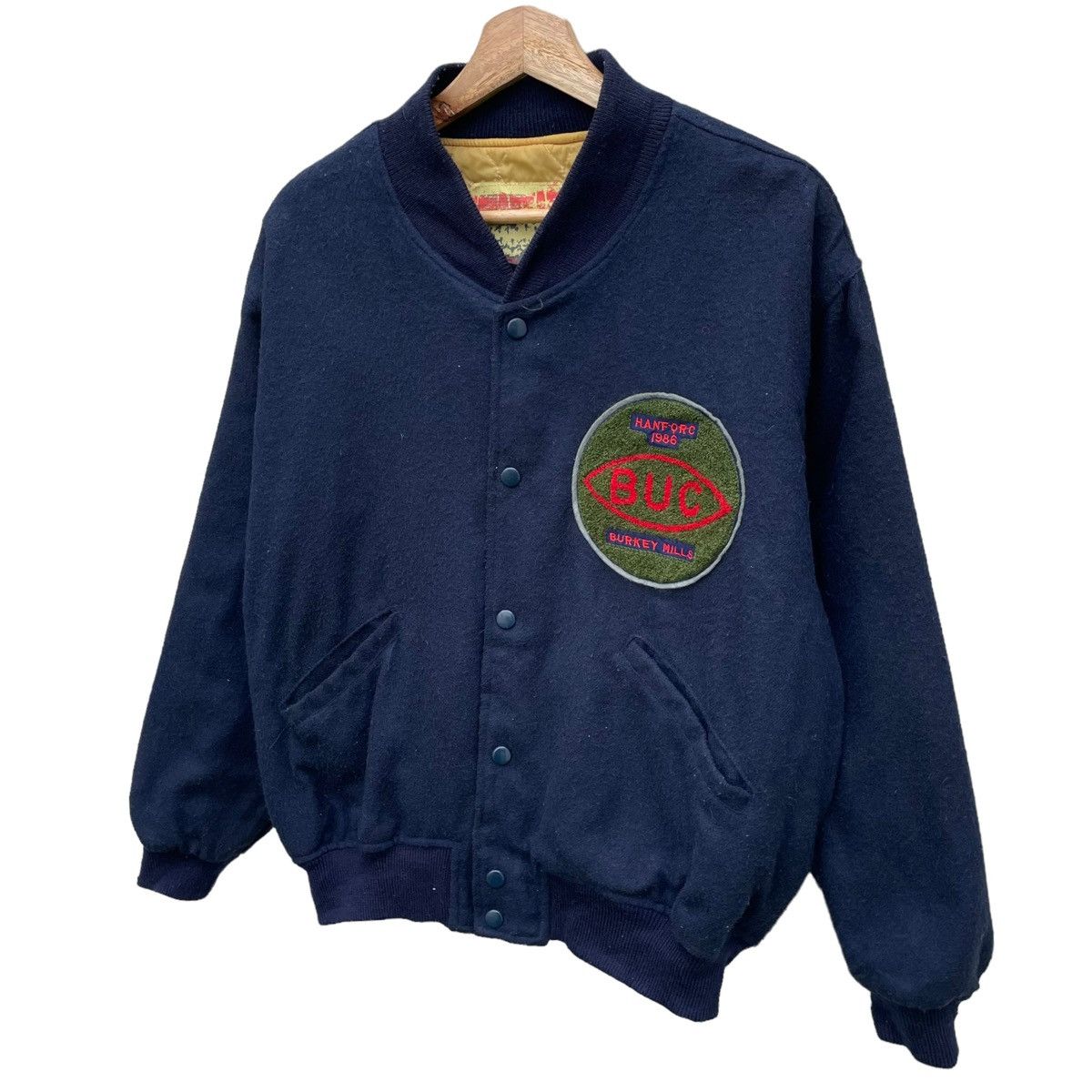 Japanese Brand 💥80s Burkey Mill Hanford Wool Bomber Varsity Size US L / EU 52-54 / 3 - 3 Thumbnail