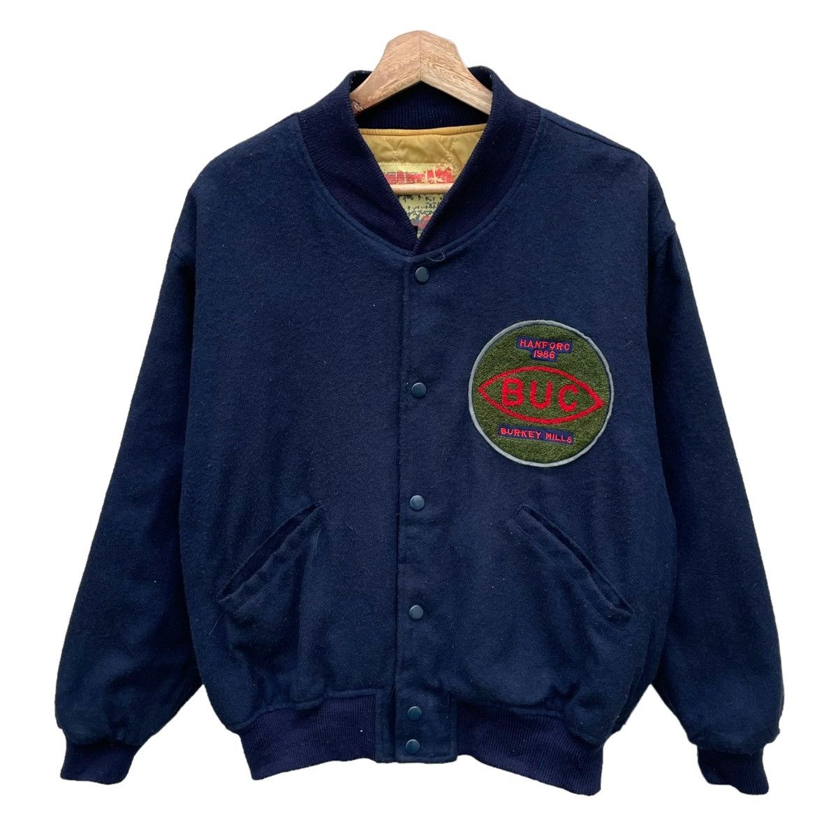Japanese Brand 💥80s Burkey Mill Hanford Wool Bomber Varsity Size US L / EU 52-54 / 3 - 1 Thumbnail
