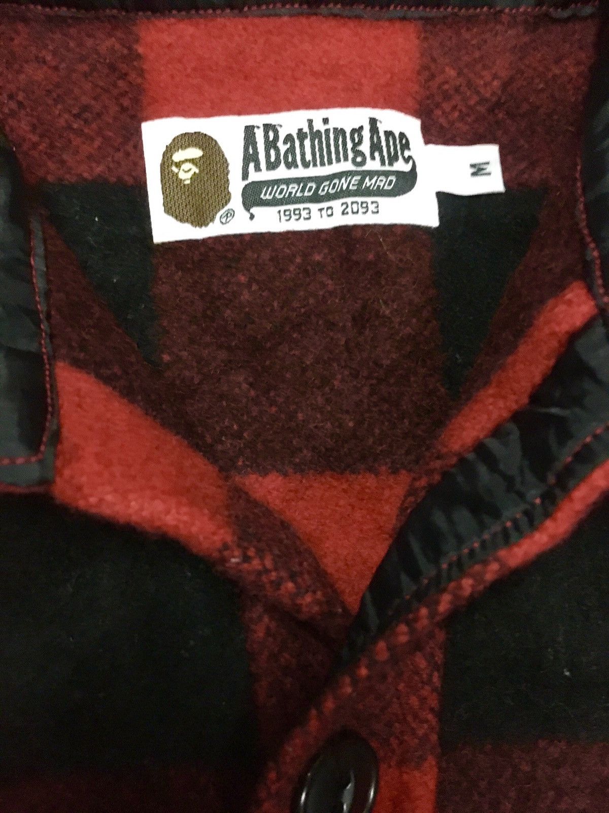 Bape Rare Design Vintage A Bathing Ape Checkered Wool Shirt 2000s Size US M / EU 48-50 / 2 - 5 Thumbnail