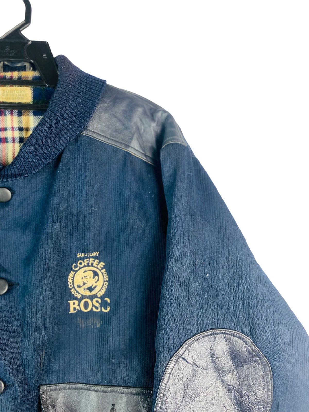 Japanese Brand × Vintage Vtg 90s Boss Coffee leather parts bomber jacket Size US M / EU 48-50 / 2 - 2 Thumbnail