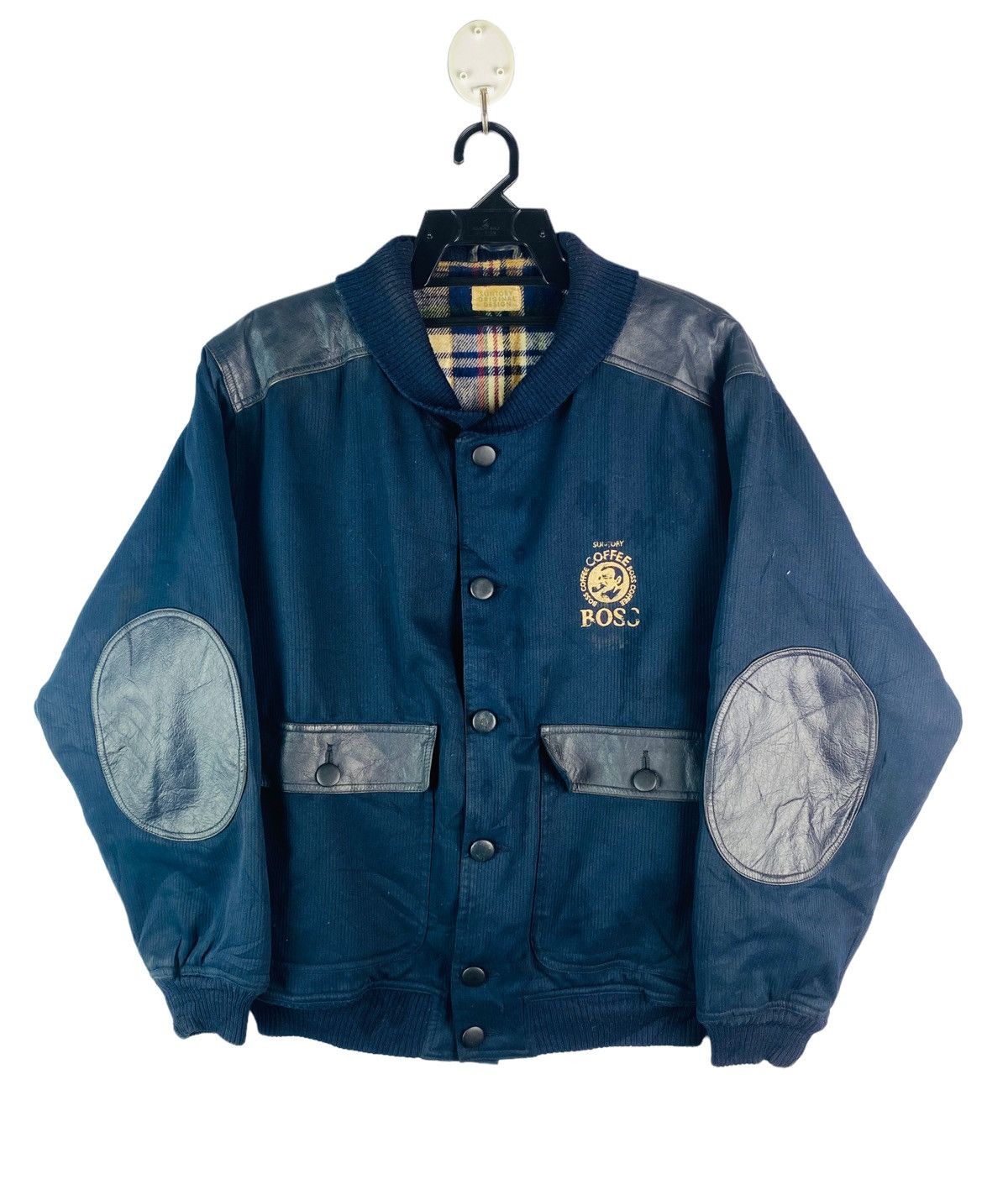 Japanese Brand × Vintage Vtg 90s Boss Coffee leather parts bomber jacket Size US M / EU 48-50 / 2 - 1 Thumbnail