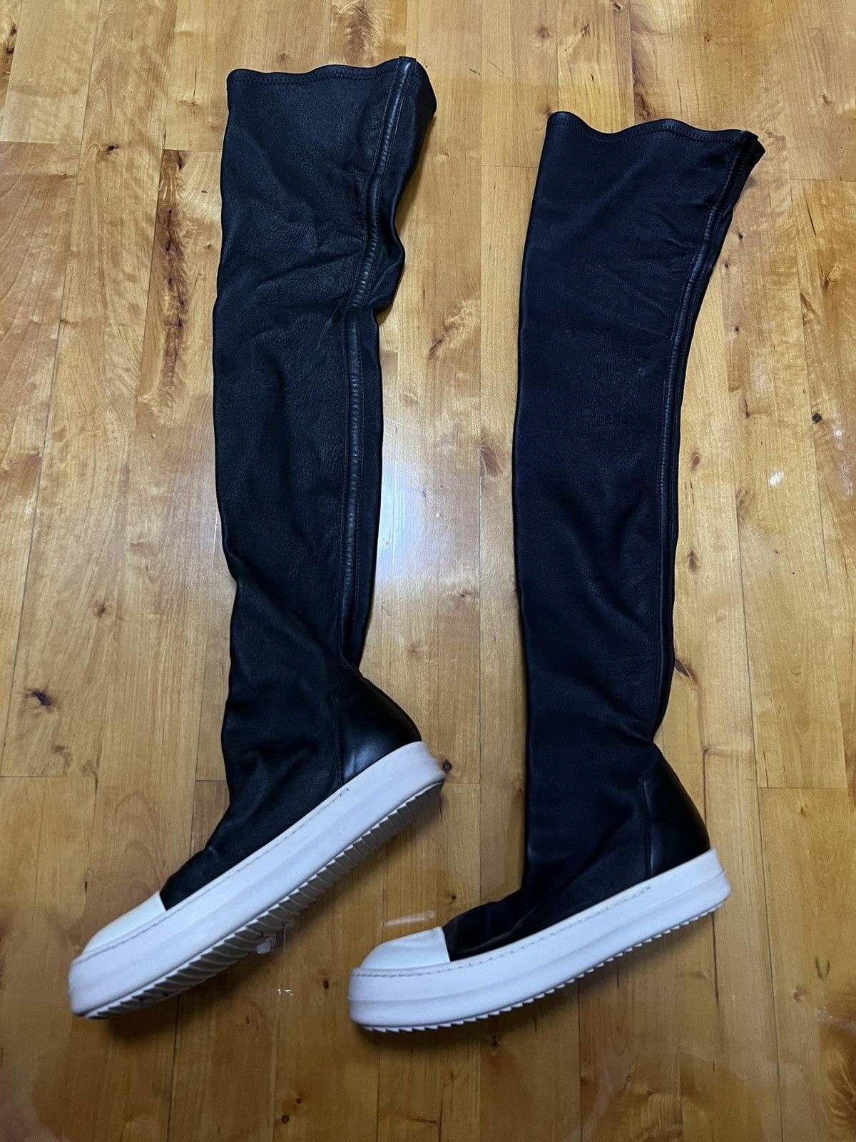 Rick Owens Rick owens mainline leather thigh high stocking sz36 Size US 6 / IT 36 - 4 Thumbnail