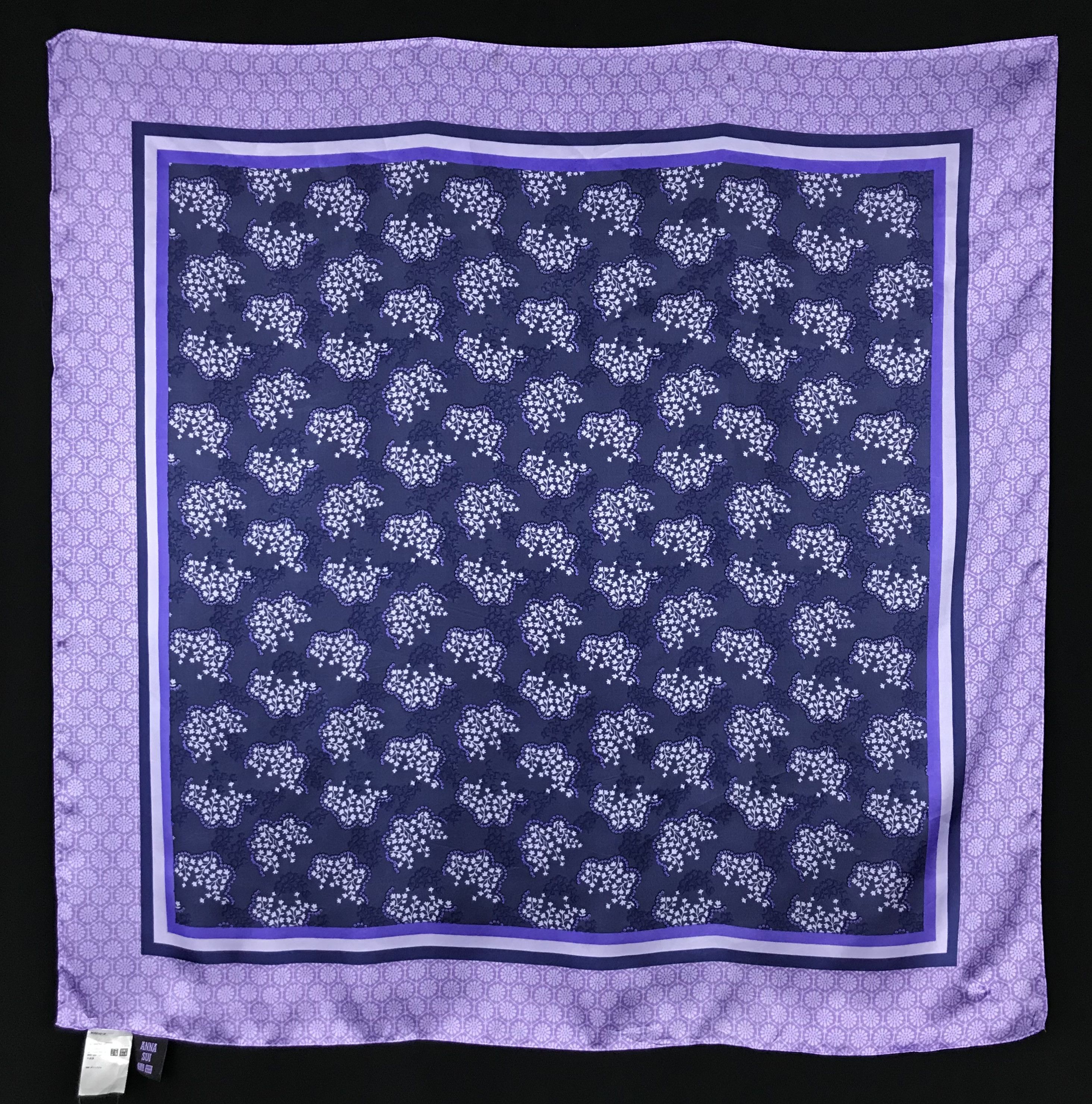 AS801 ANNA SUI Vintage Women Silk Scarf Scarves