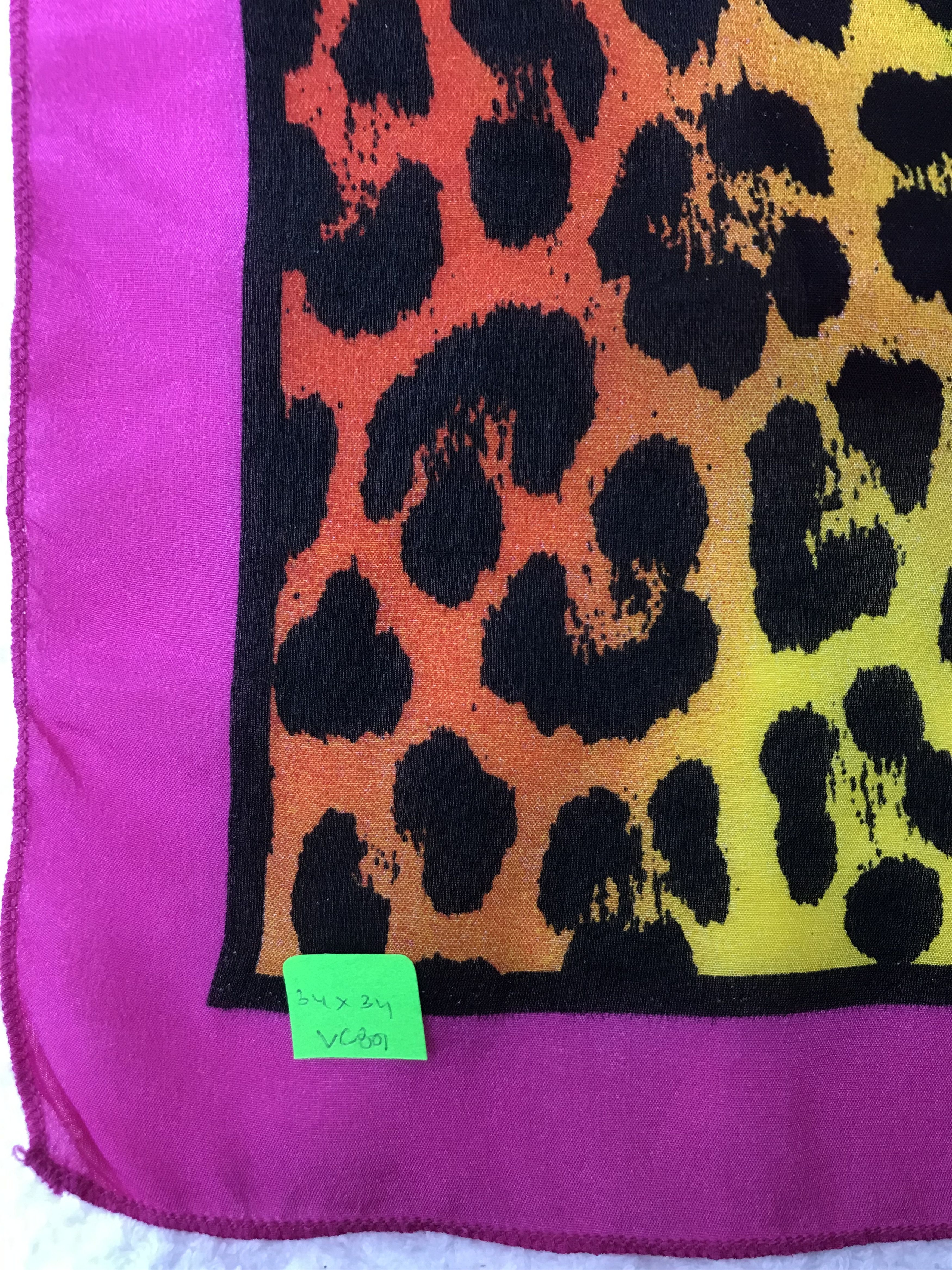 Designer × Versace VC801 Vintage Versace Leopard Silk Scarf Size ONE SIZE - 9 Thumbnail