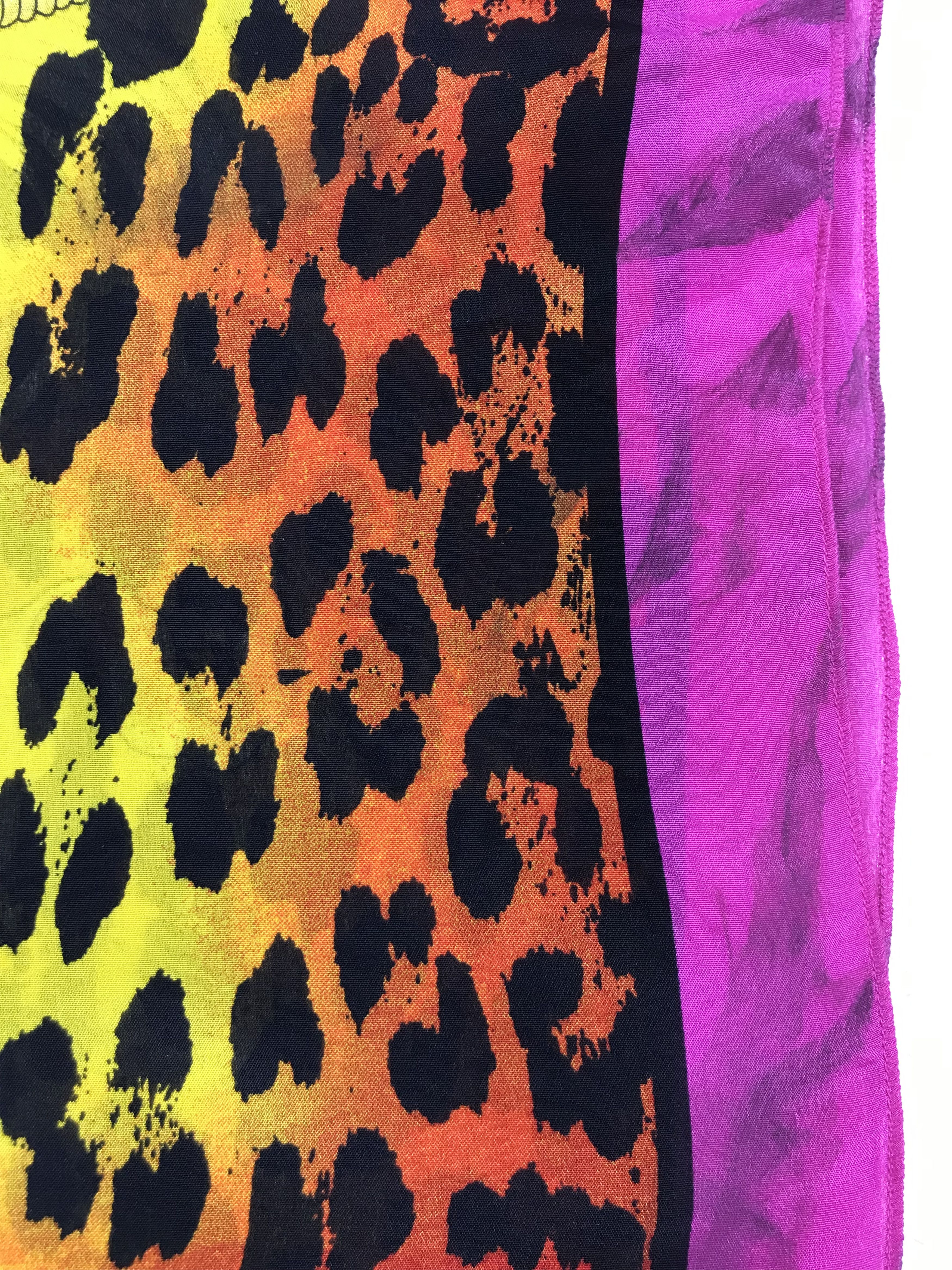 Designer × Versace VC801 Vintage Versace Leopard Silk Scarf Size ONE SIZE - 7 Thumbnail