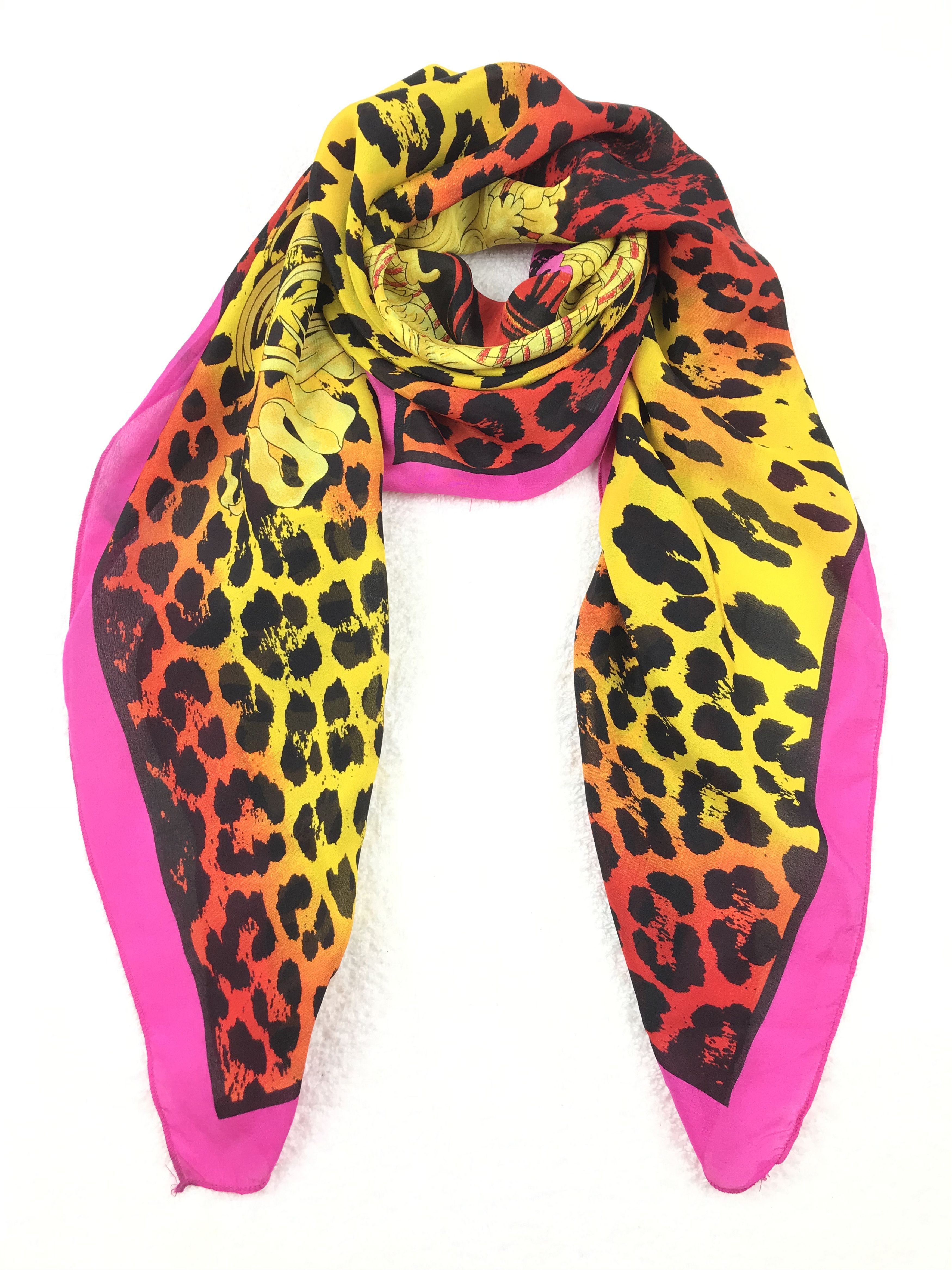 Designer × Versace VC801 Vintage Versace Leopard Silk Scarf Size ONE SIZE - 3 Thumbnail