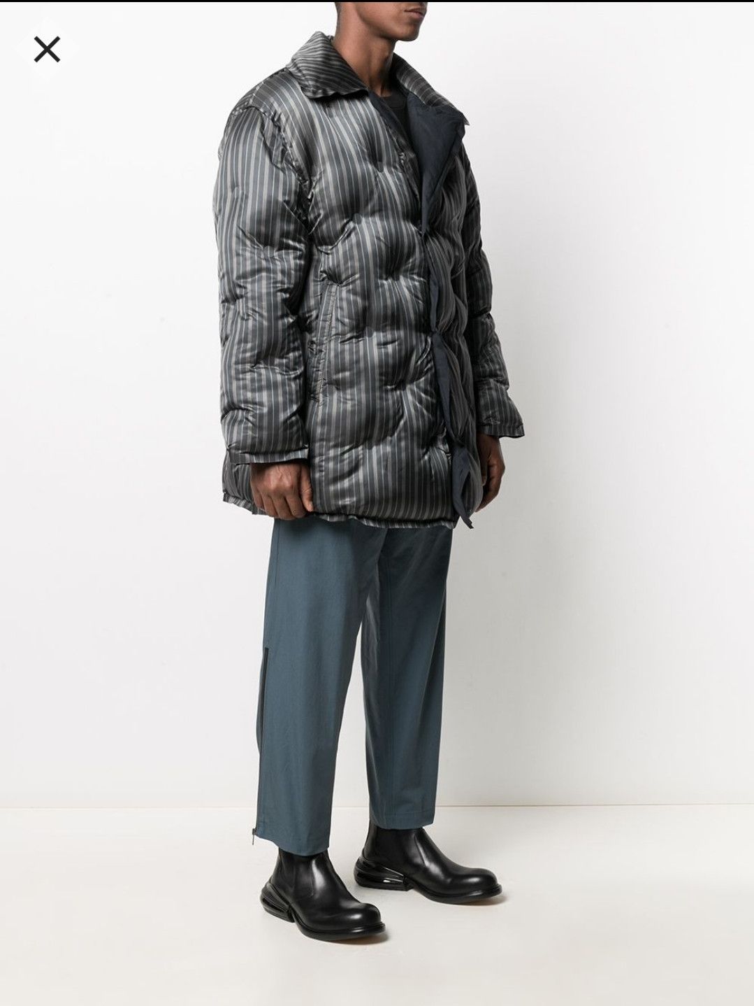 Maison Margiela Maison Margiela Four-Stitch Striped Puffer Jacket in Black Size US XL / EU 56 / 4 - 4 Thumbnail