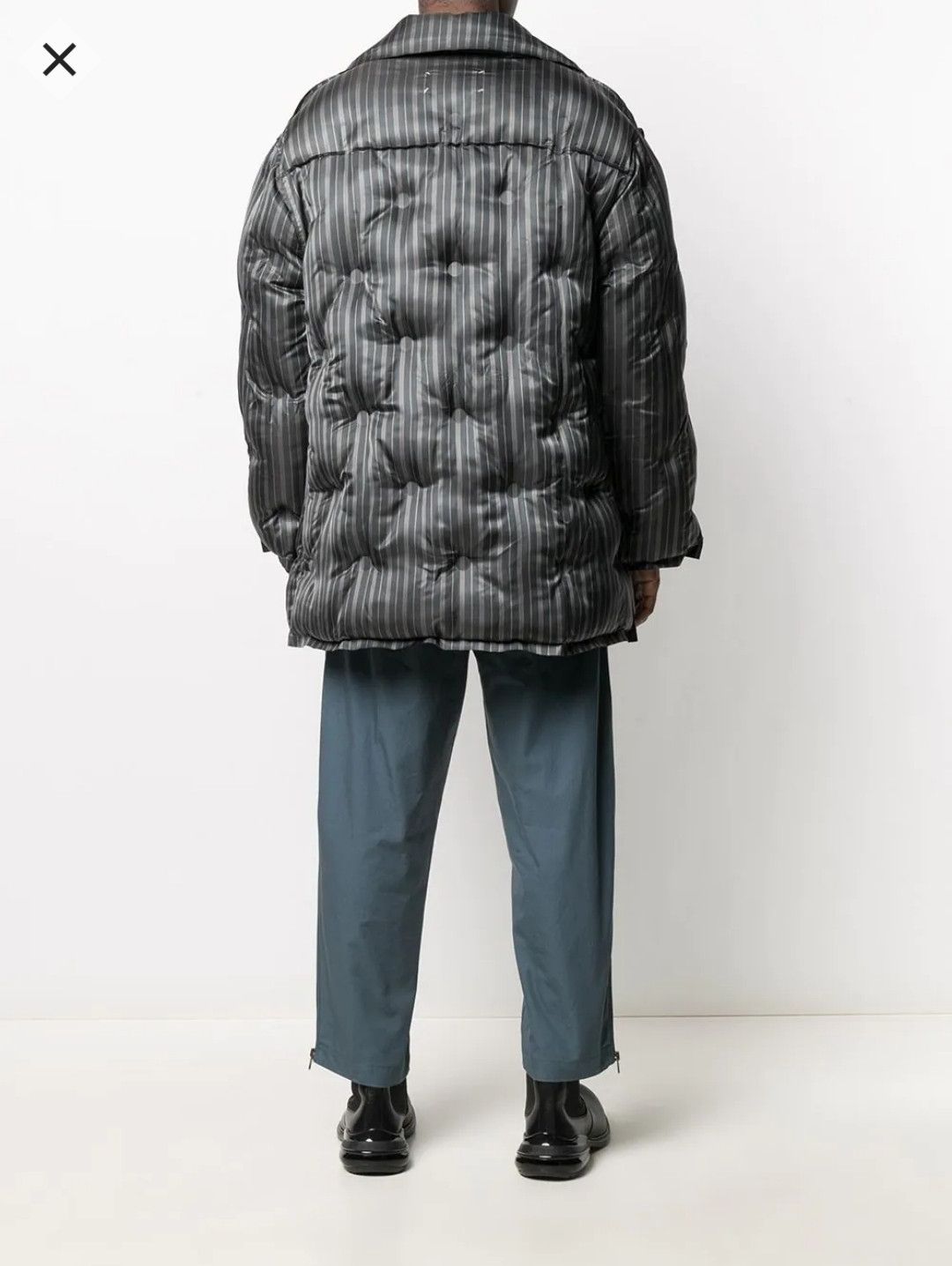 Maison Margiela Maison Margiela Four-Stitch Striped Puffer Jacket in Black Size US XL / EU 56 / 4 - 3 Thumbnail