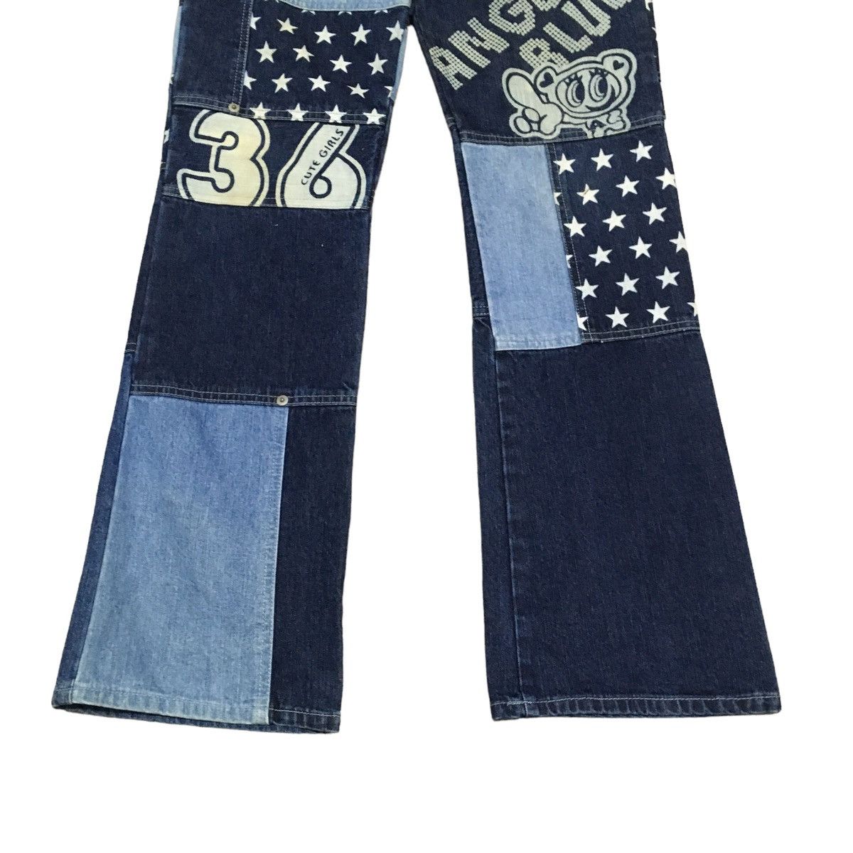 If Six Was Nine Rare Vintage Japanese Brand Angel Blue Patchwork Jeans 1990s Size US 26 / EU 42 - 5 Thumbnail