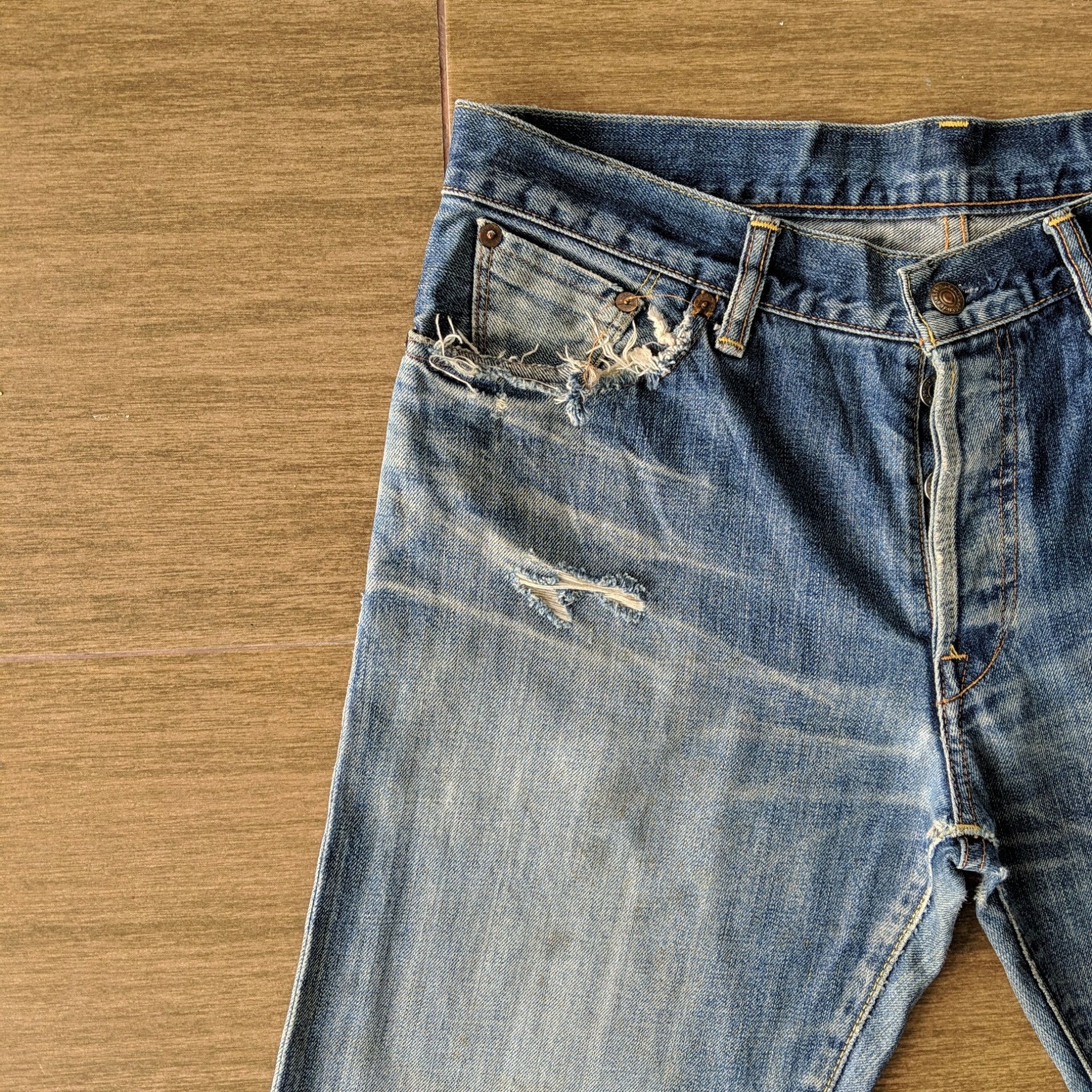 Japanese Brand W34🔥Vintage Polo Ralph Distressed Faded Denim Jeans Pants Size US 34 / EU 50 - 3 Thumbnail