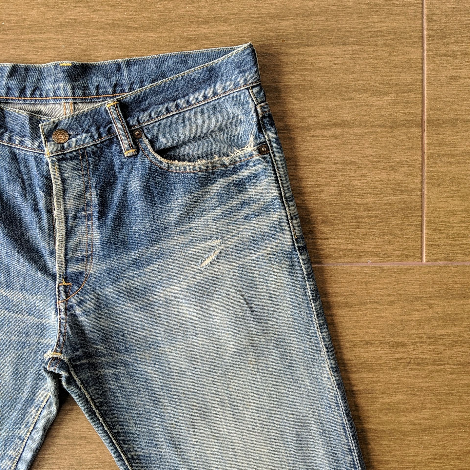 Japanese Brand W34🔥Vintage Polo Ralph Distressed Faded Denim Jeans Pants Size US 34 / EU 50 - 4 Thumbnail