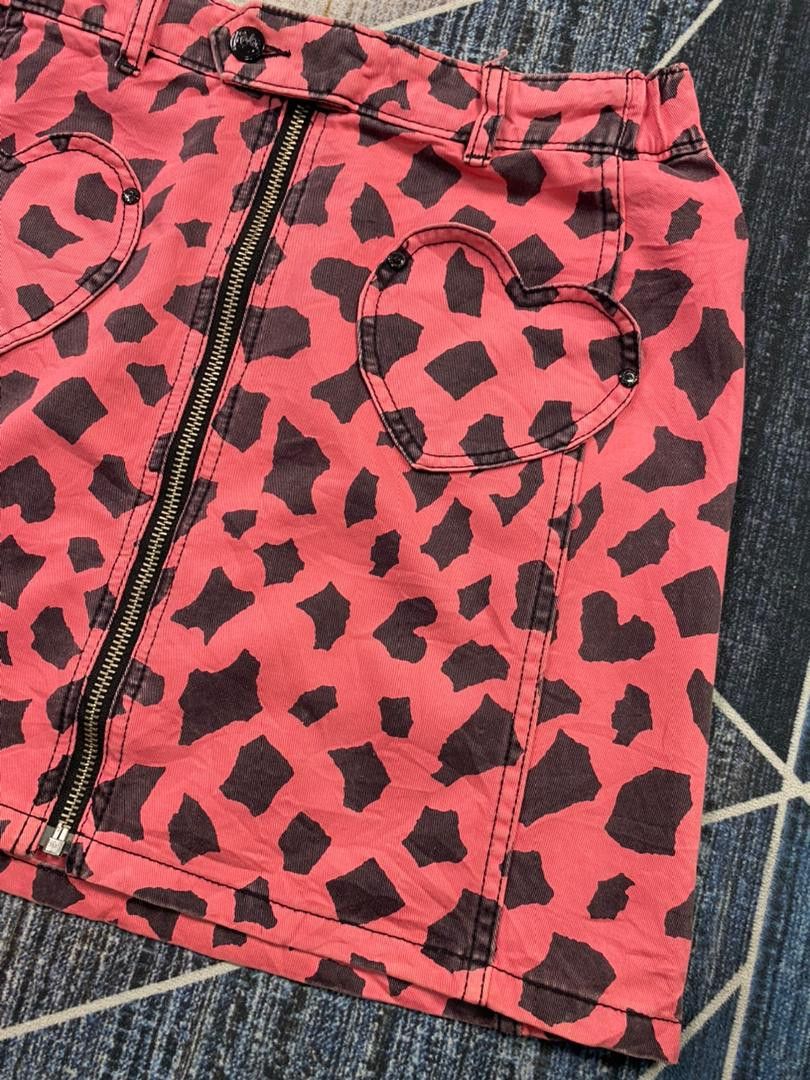 If Six Was Nine × Japanese Brand × Le Grande Bleu (L.G.B.) RNA LEOPARD PRINT SKIRT BLACK PINK HARAJUKU STYLE (W28-32) Size 28" / US 6 / IT 42 - 2 Thumbnail